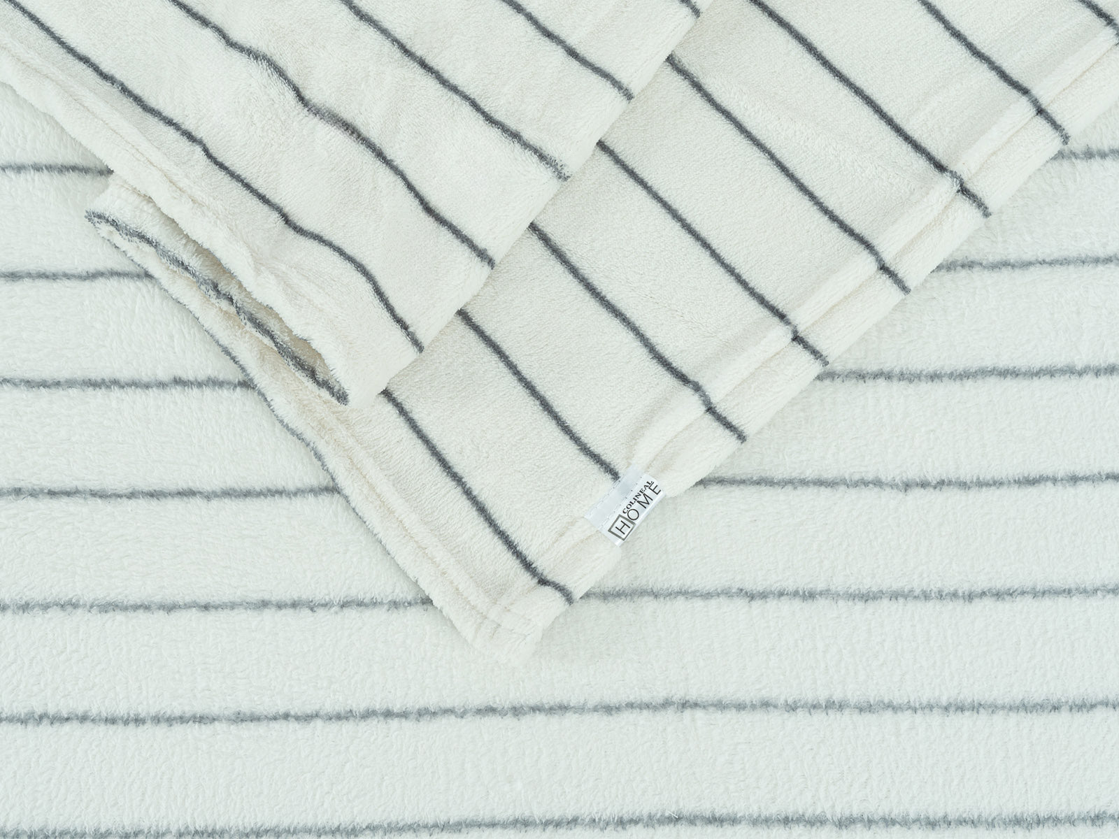 Cobija Glam Microfleece Personal #Color_WhiteGrayStripes