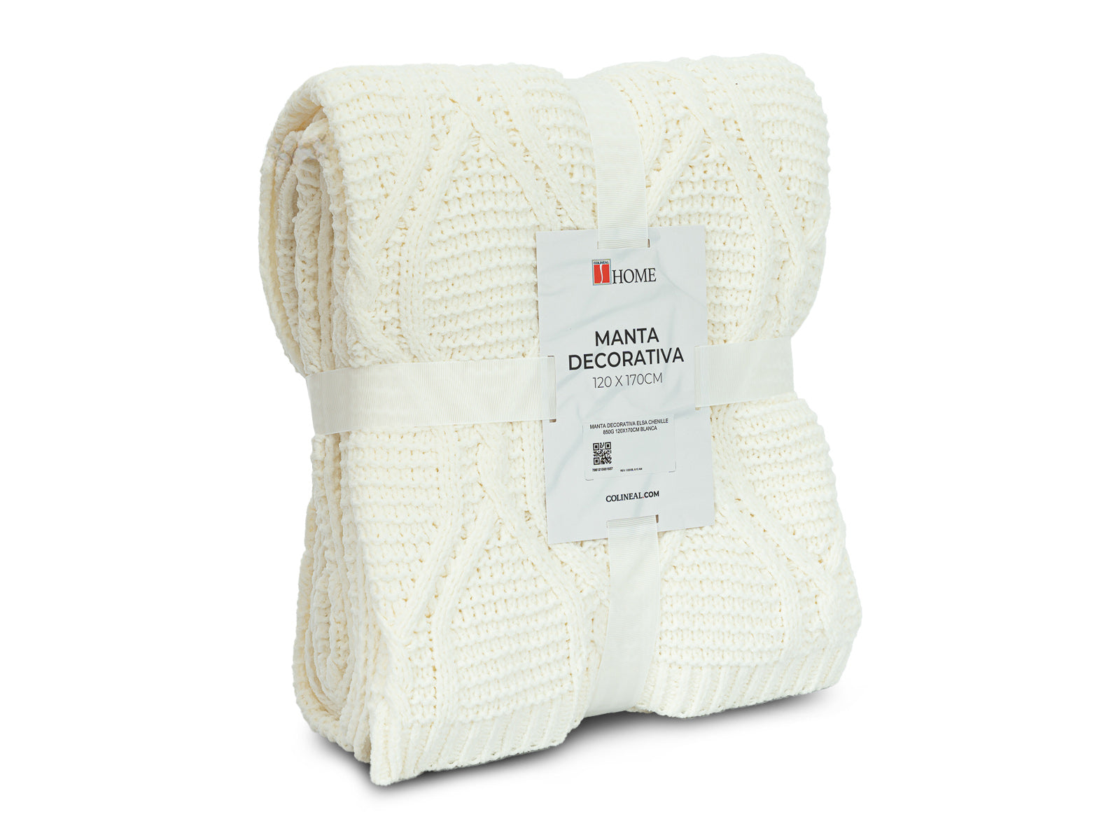 Manta Decorativa Elsa Chenille #Color_Blanco