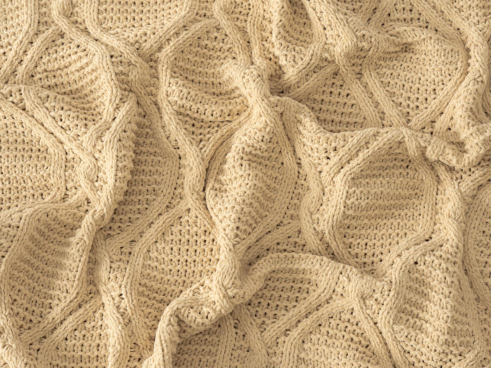 Manta Decorativa Elsa Chenille #Color_Beige
