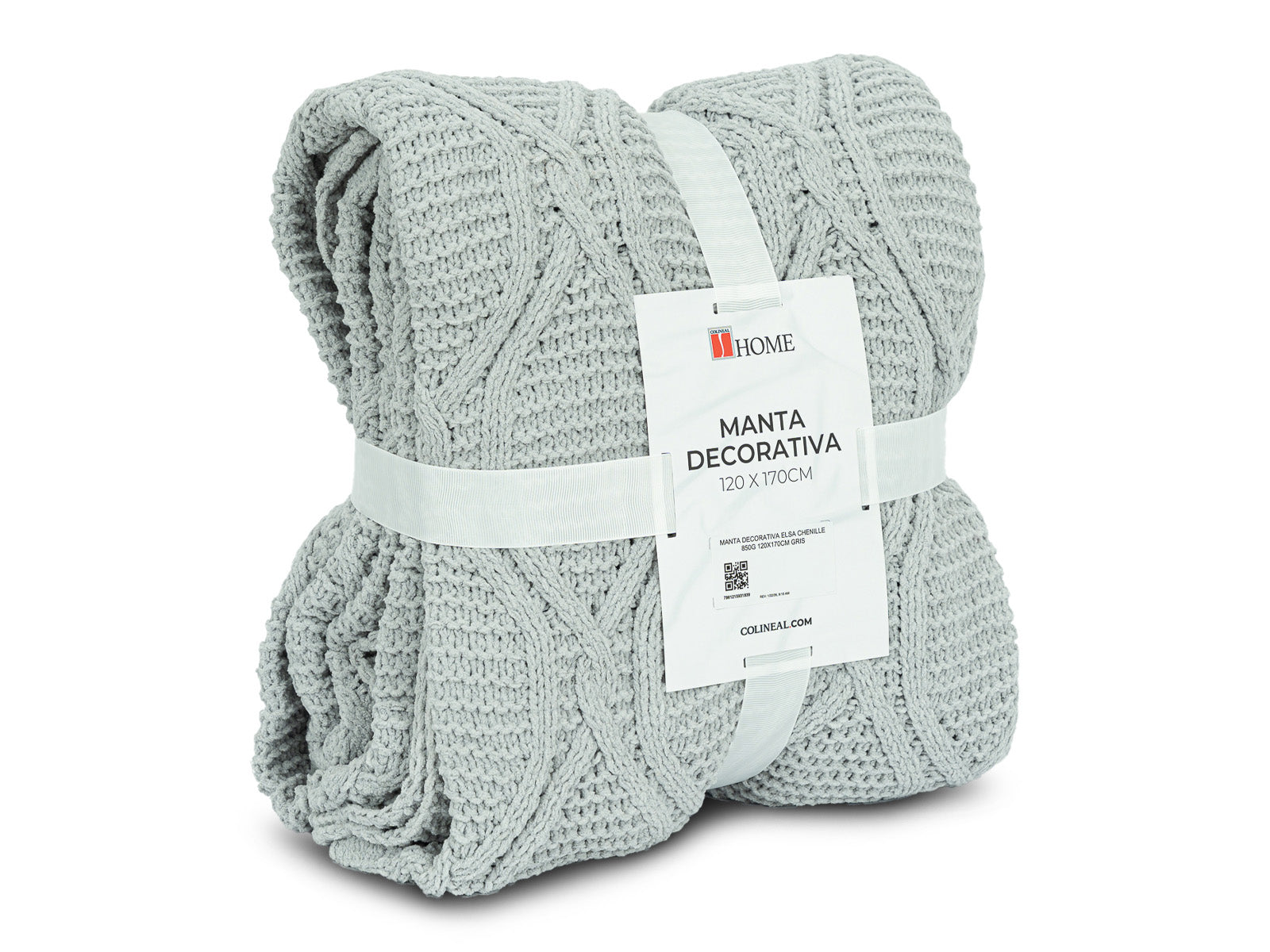 Manta Decorativa Elsa Chenille #Color_Gris