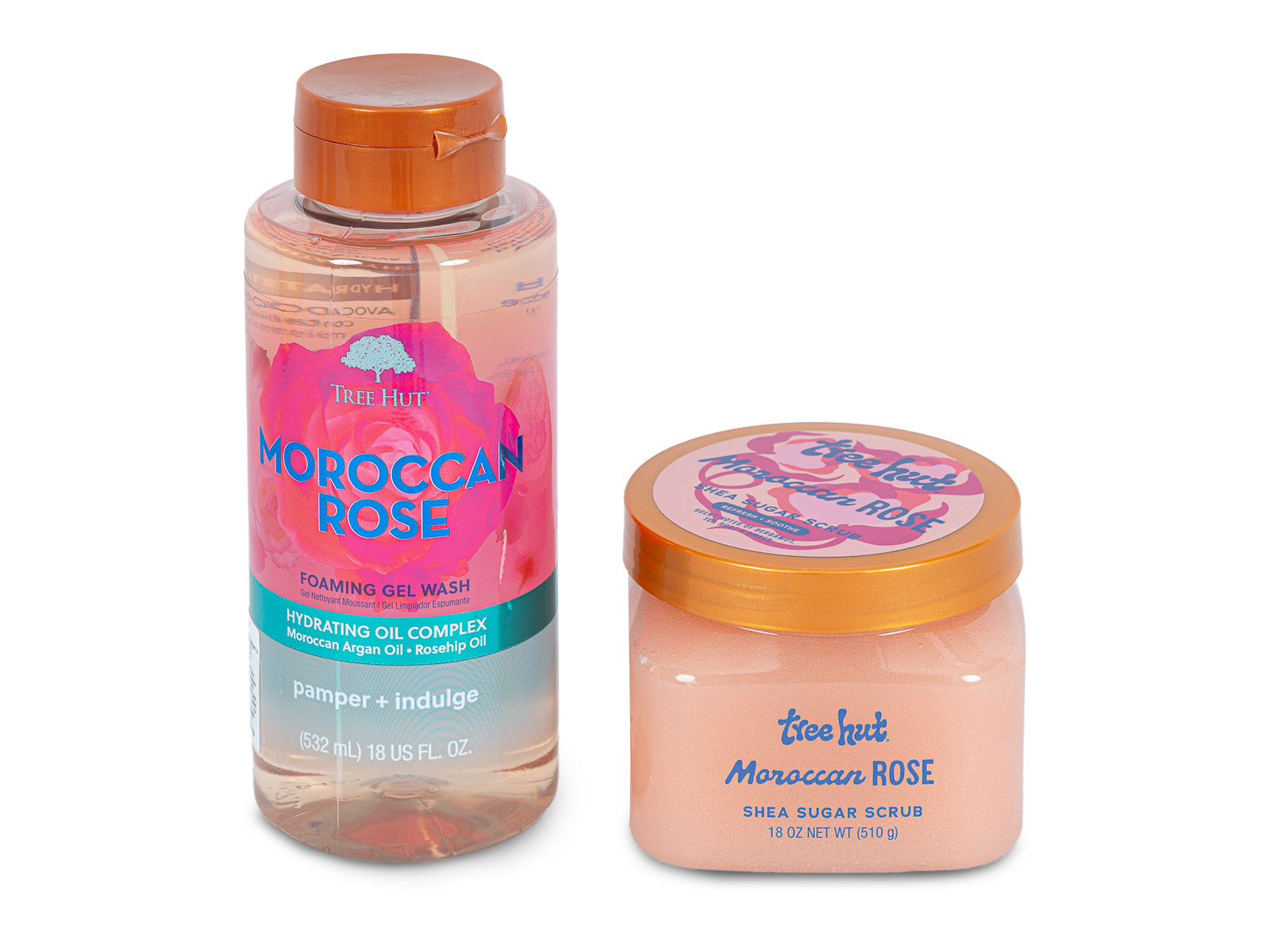 Set Moroccan Rose Exfoliante + Gel de Baño Tree Hut