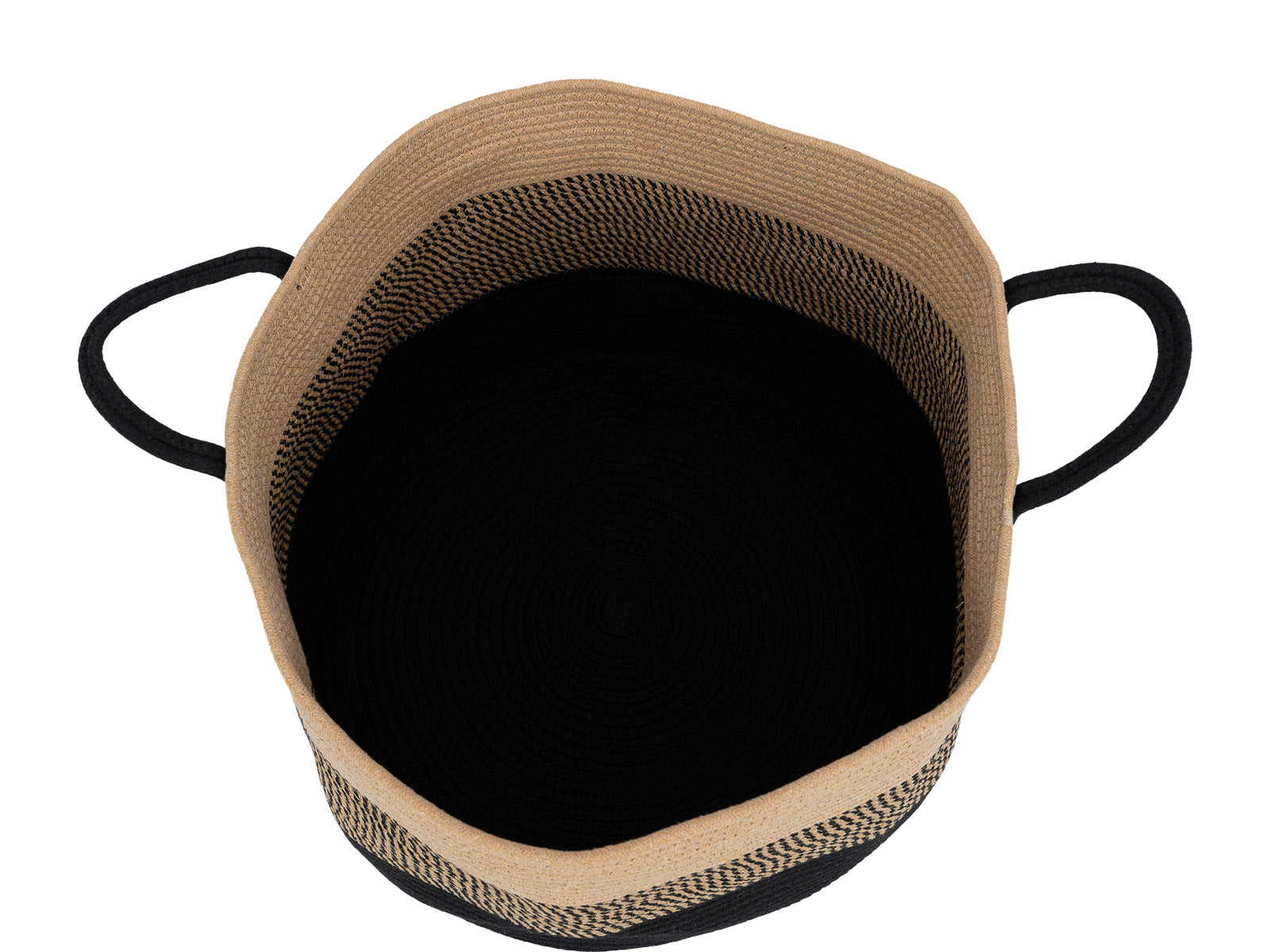 Cesto Decorativo Woody Redondo Natural Negro