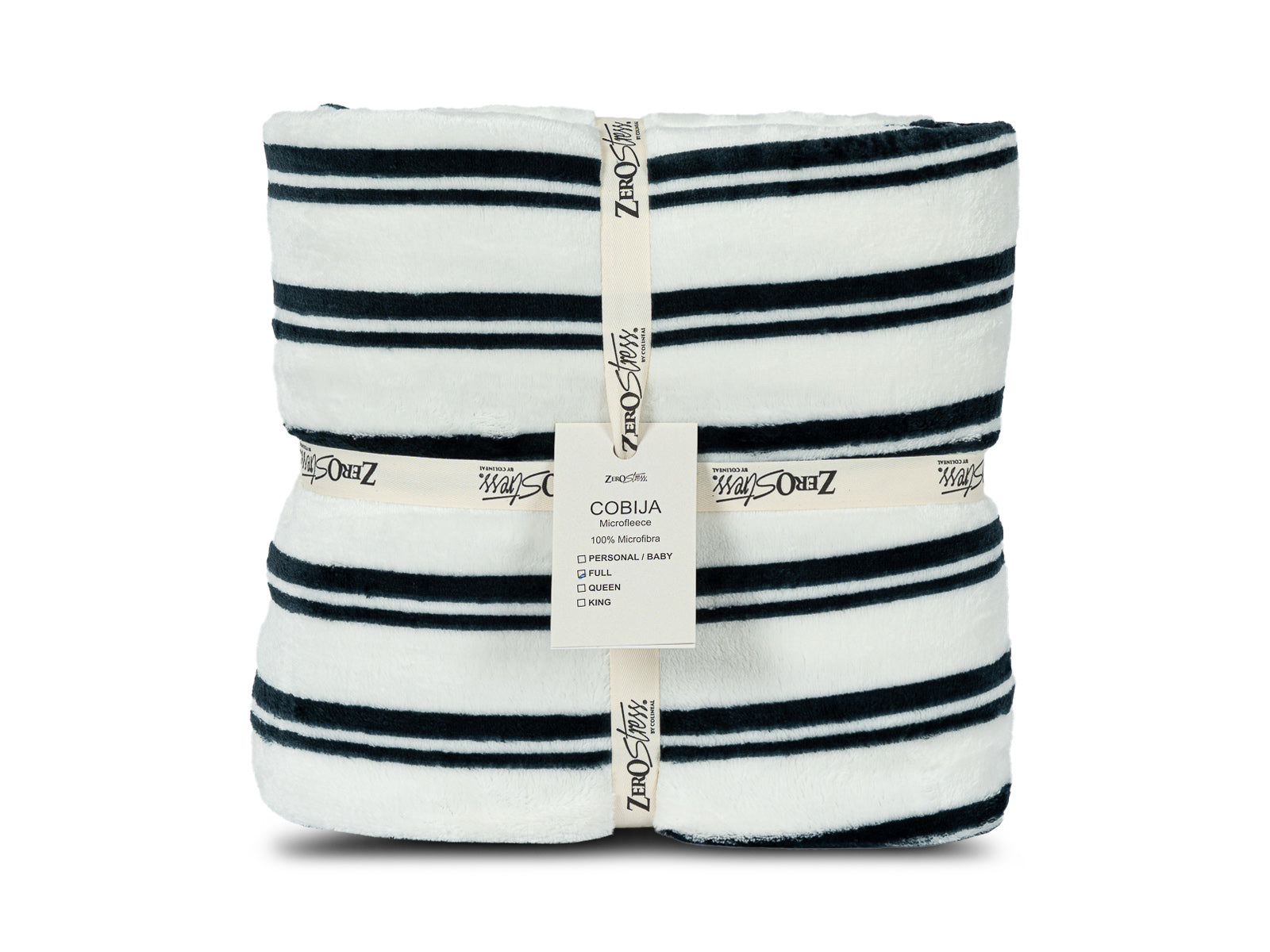 Cobija Glam Microfleece Full #Color_BlancoNegroRayas