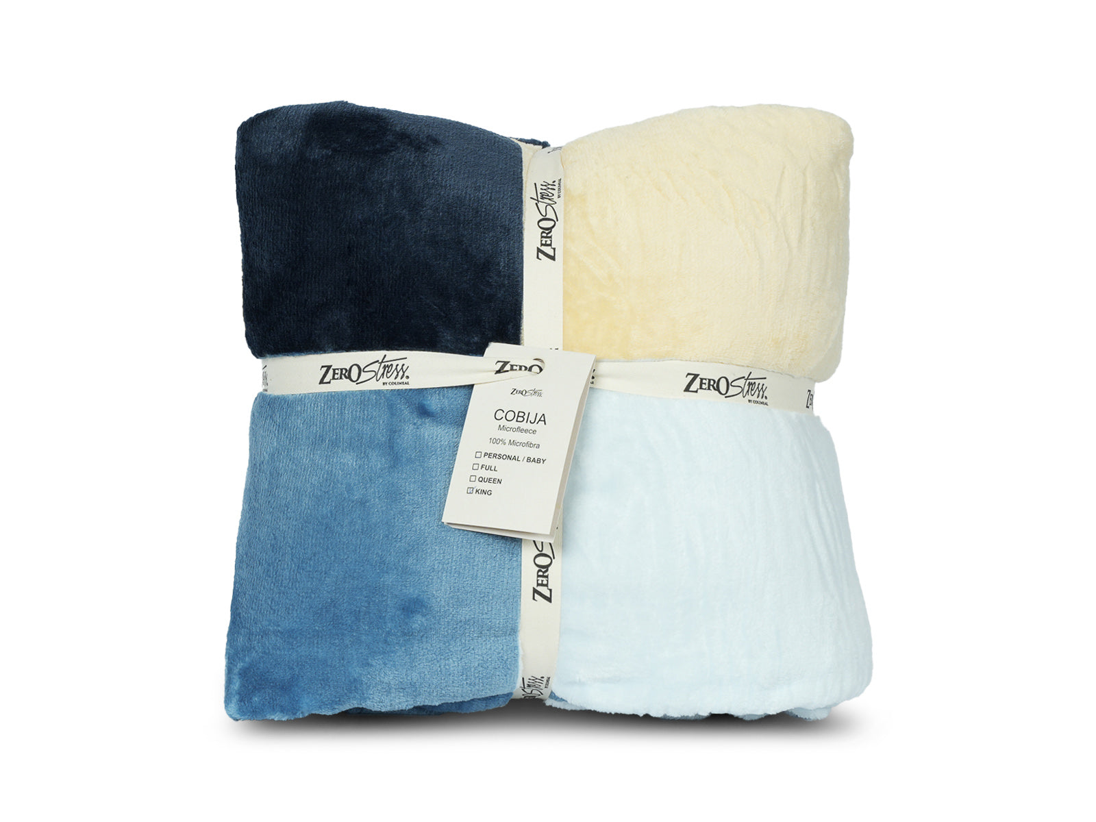 Cobija Glam Microfleece King #Color_AzulAmarilloCuadros