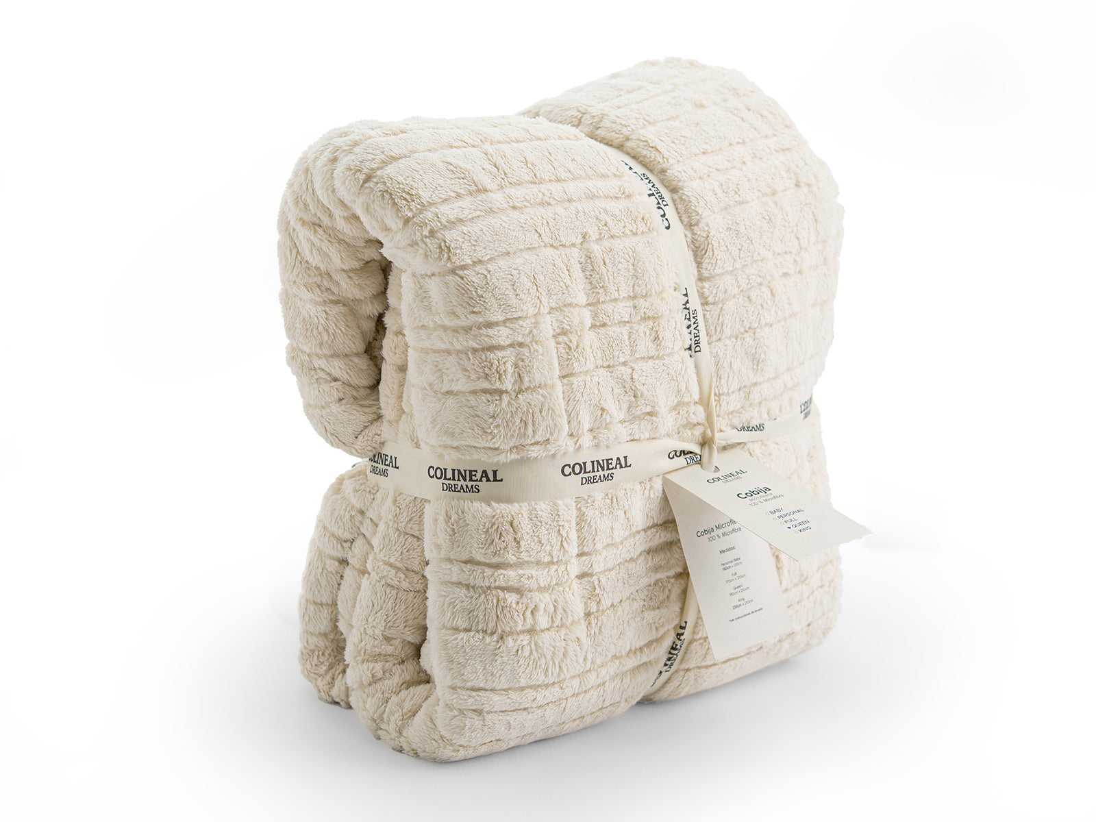 Cobija Glam Microfleece Queen #Color_Beige