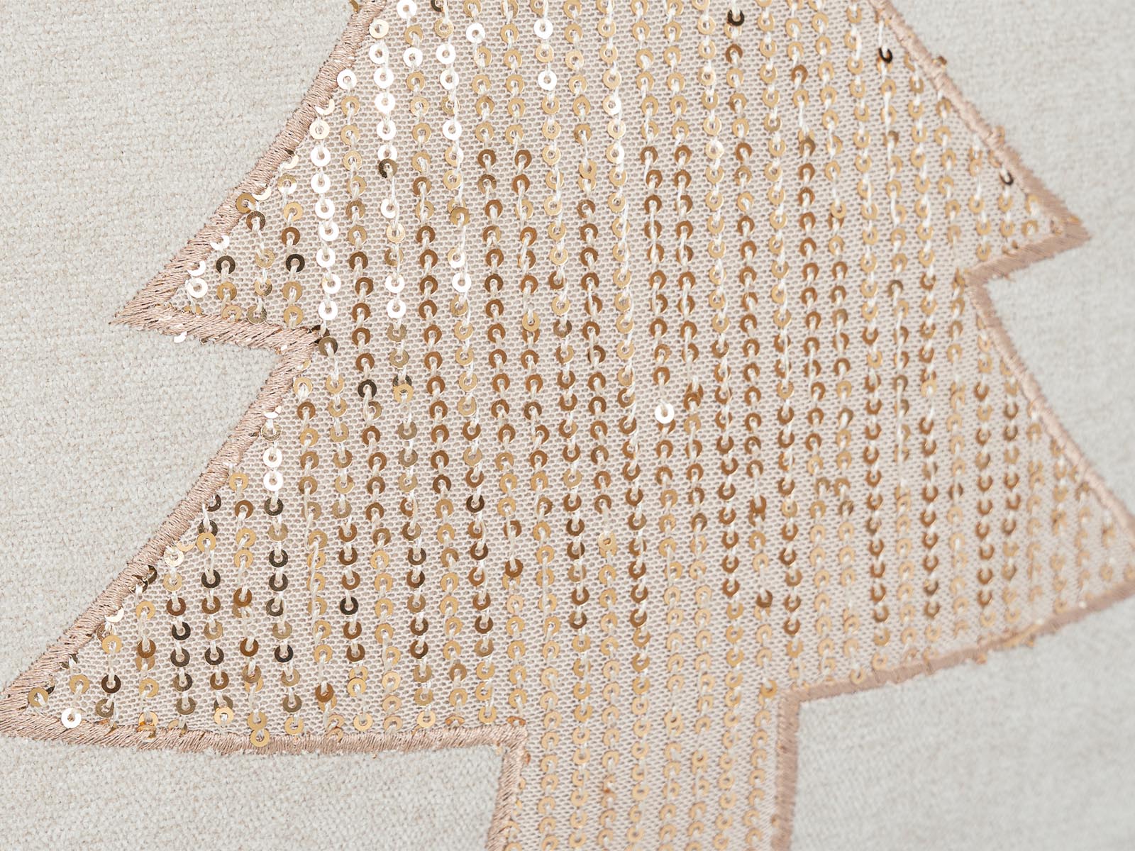 Cojin Navidad Gold Arbol Beige Cuadrado Pequeño