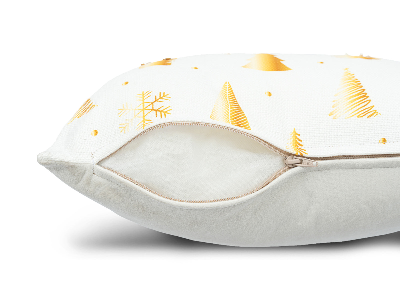 Cojin Navidad Gold Bosque Blanco Cuadrado Pequeño