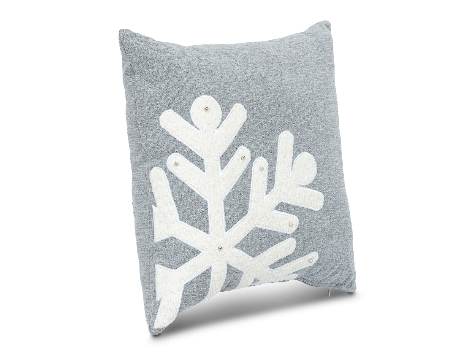 Cojin Navidad Winter Copo Gris Cuadrado Pequeño
