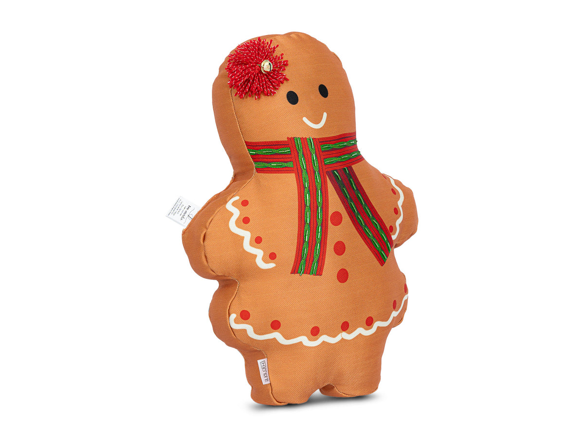 Cojin Navidad Galleta Jengibre Niña Cafe Forma Pequeño