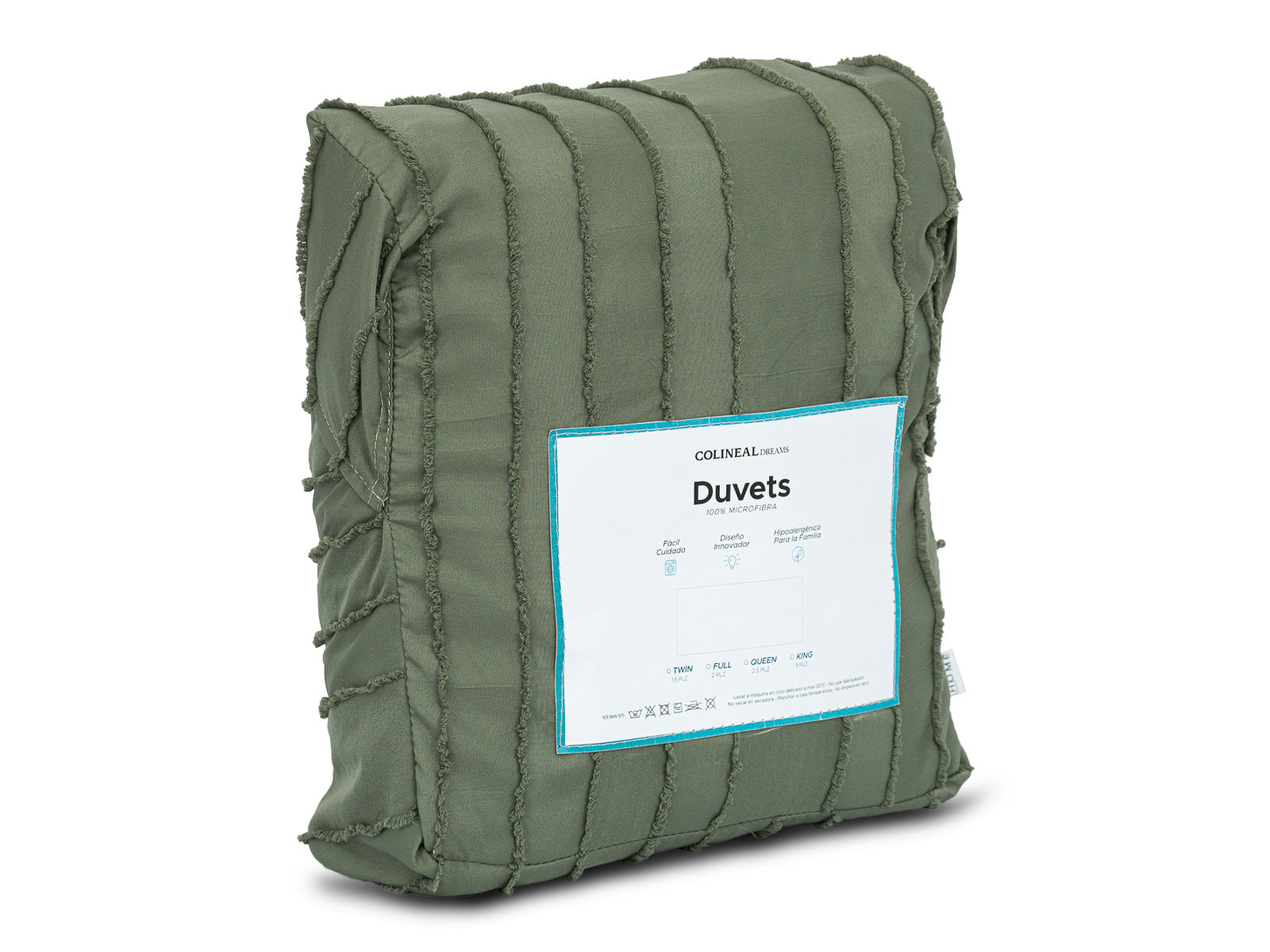 Duvet Ambar Chocolate #Color_VerdeOlivaLineas