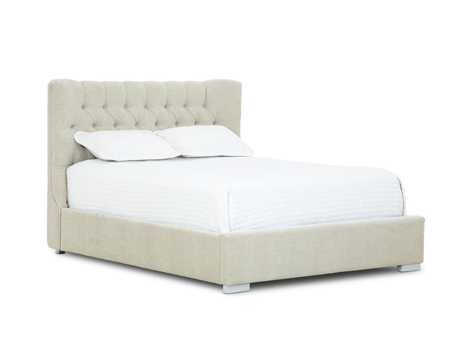 Cama Martini Basso Beige Capitoneada