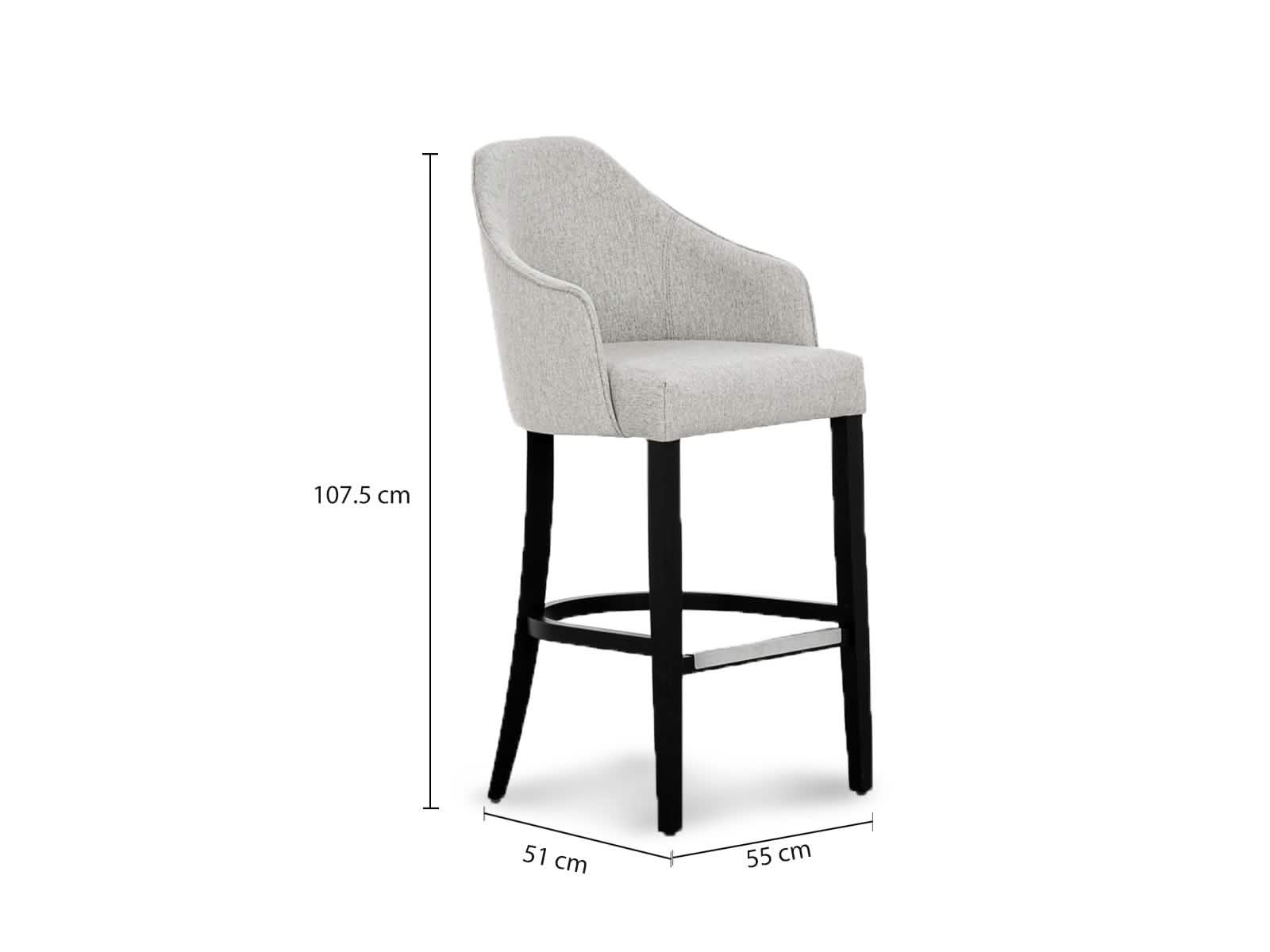 Taburete Bar Sonata Negro #Color_Gainsboro"T36913"