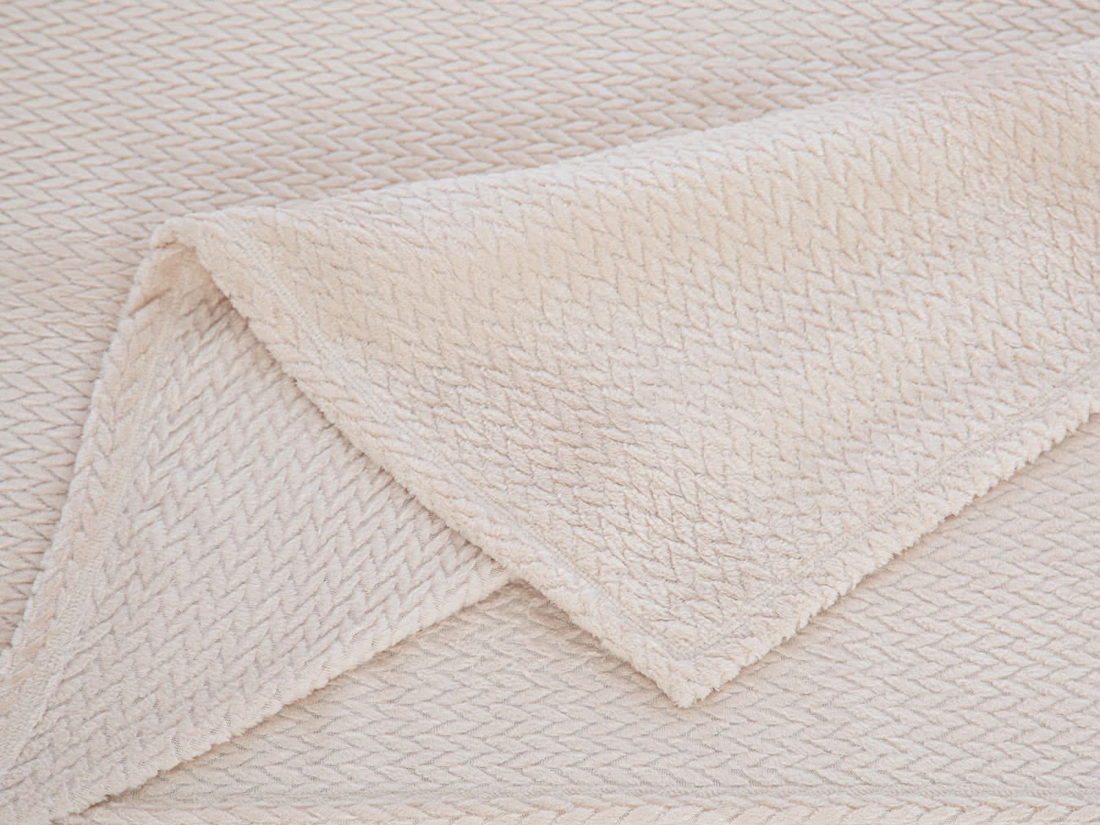 Cobija Microfleece Trenza #Color_OldLace