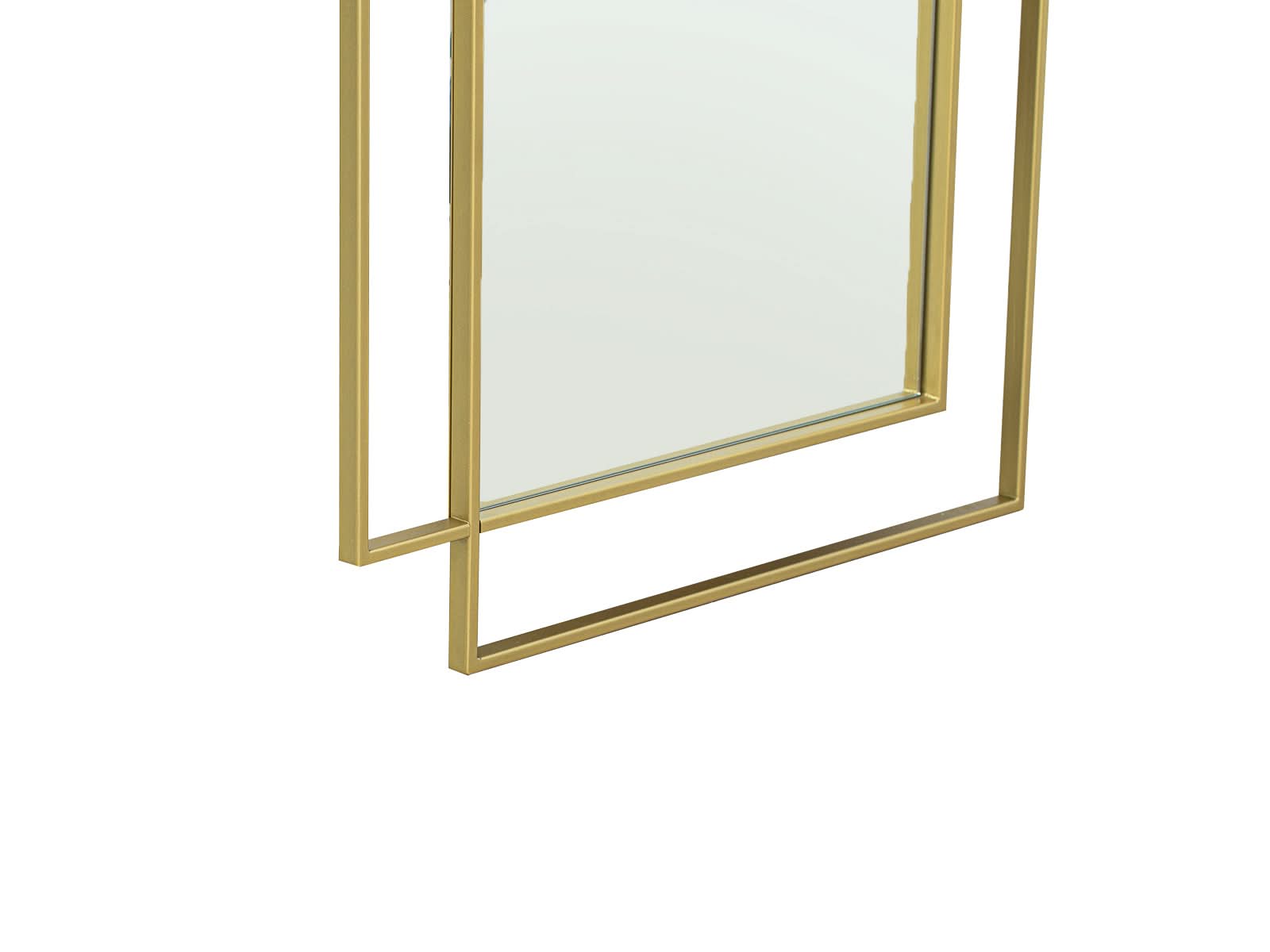 Espejo Rectangle Borde Acero Dorado