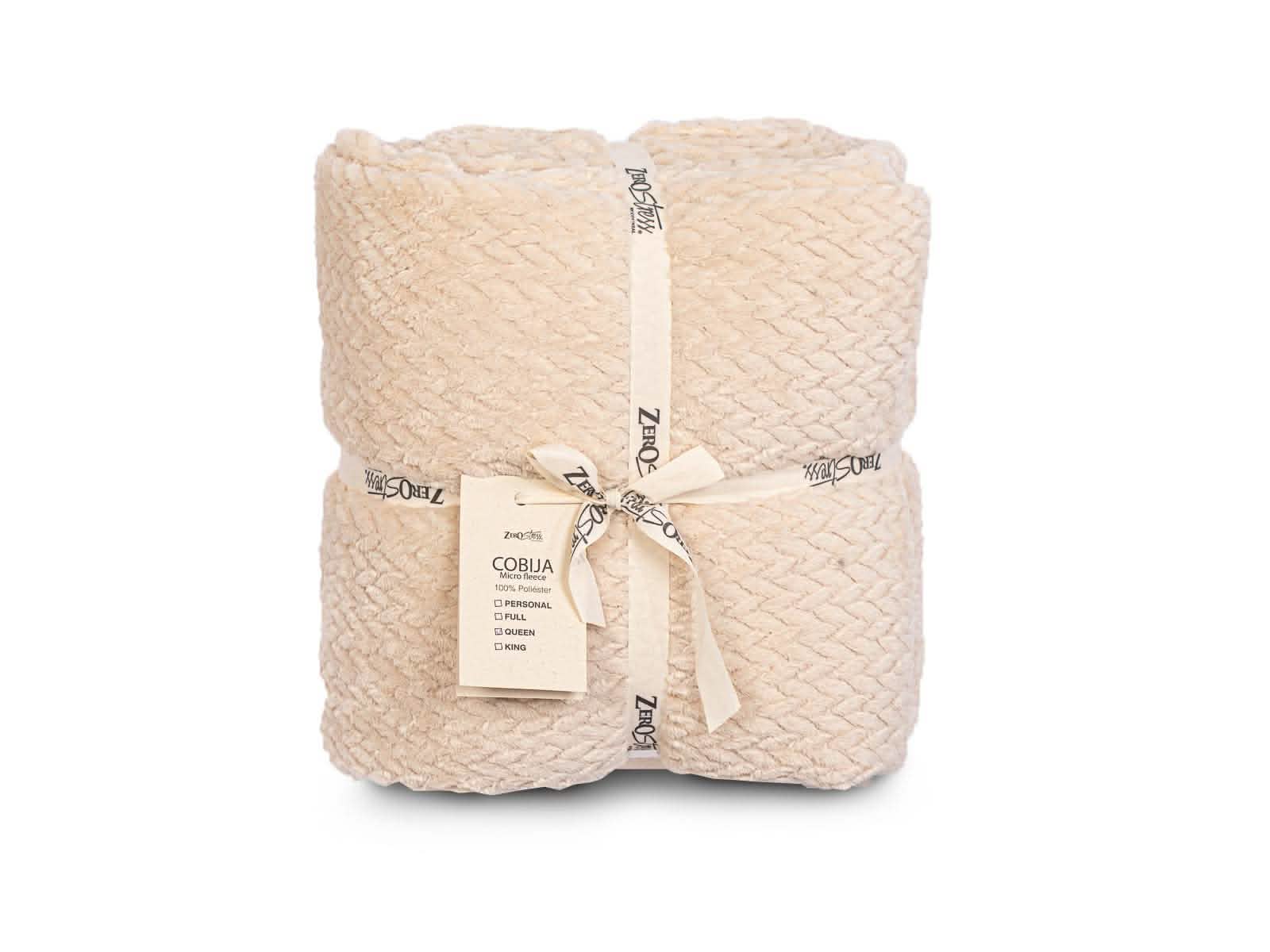 Cobija Microfleece Trenza #Color_BlanchedAlmond