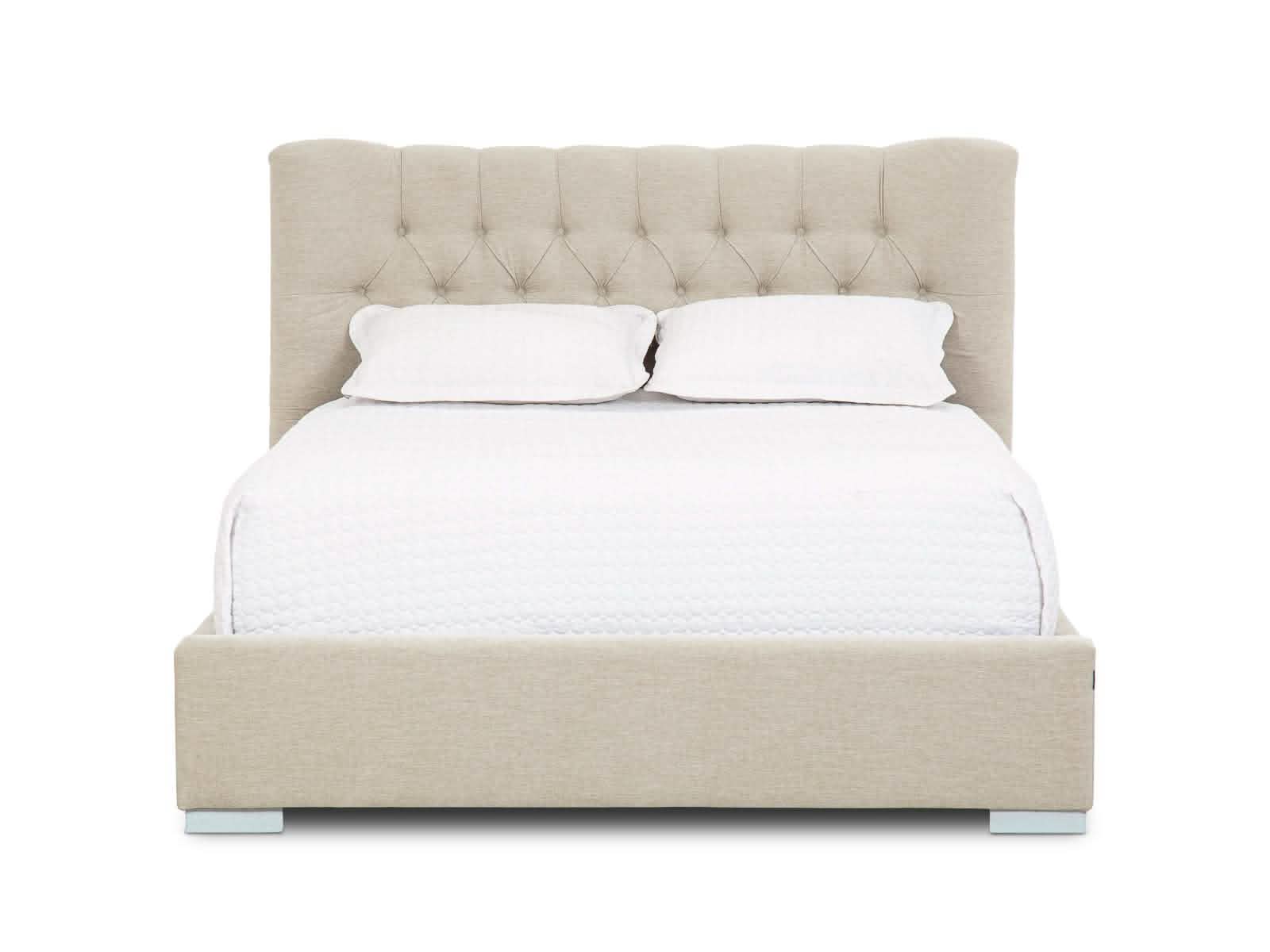 Cama Martini Basso Fog Capitoneada #Color_Beige"T48100"