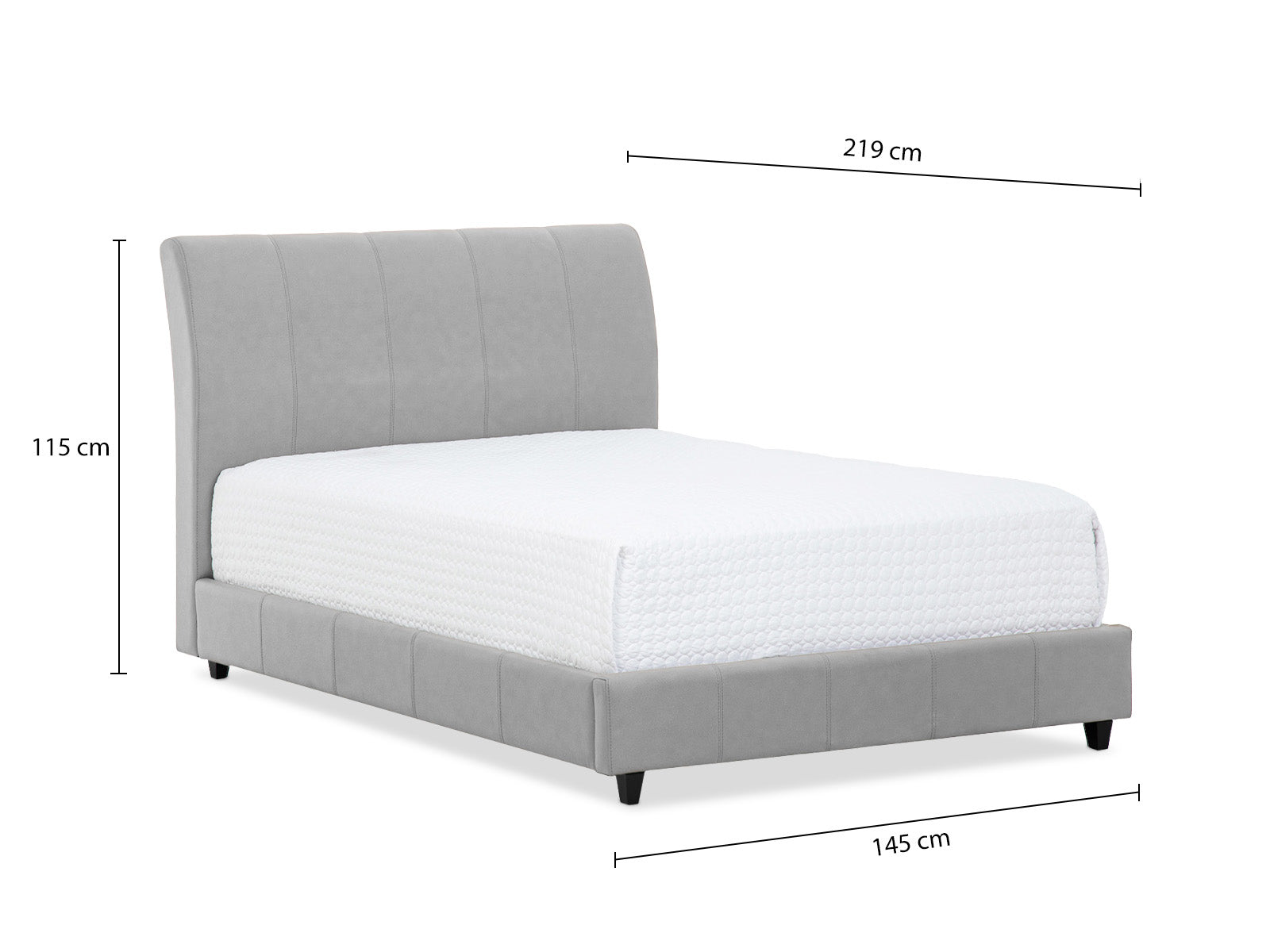 Cama Messina Gray #Tamaño_Full/2plz