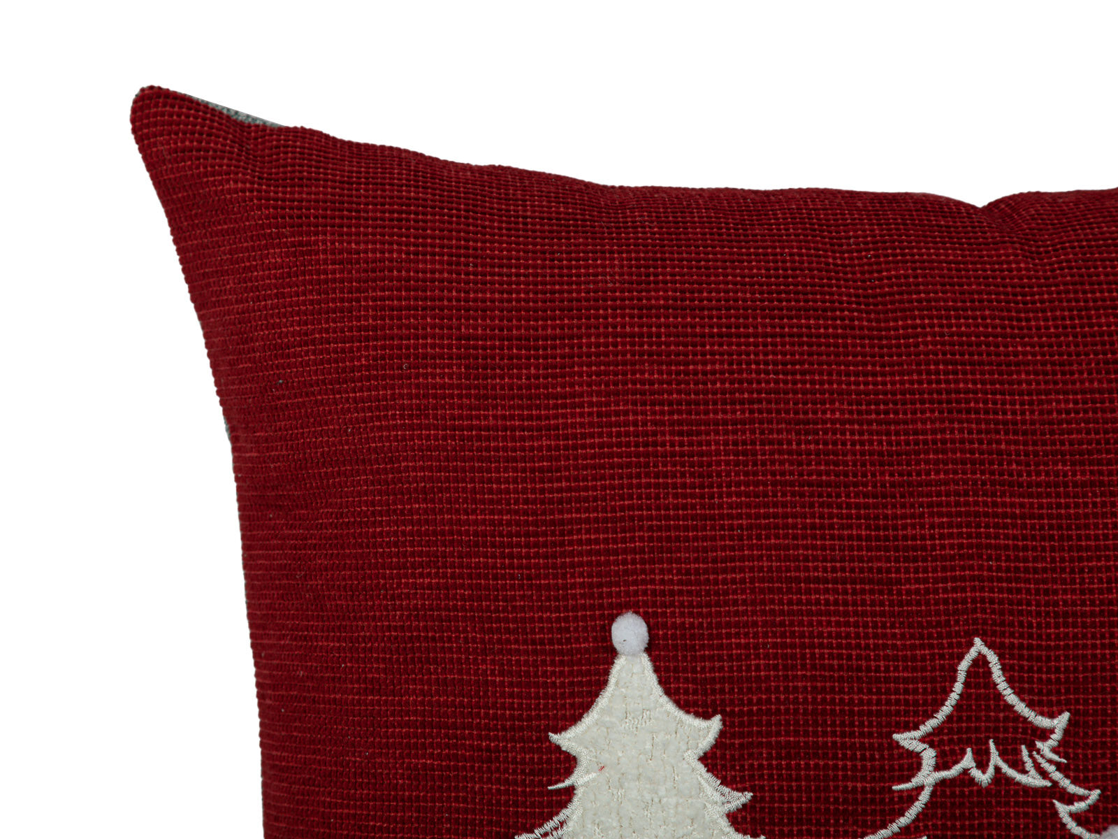 Cojin Rojo Arboles Navidad