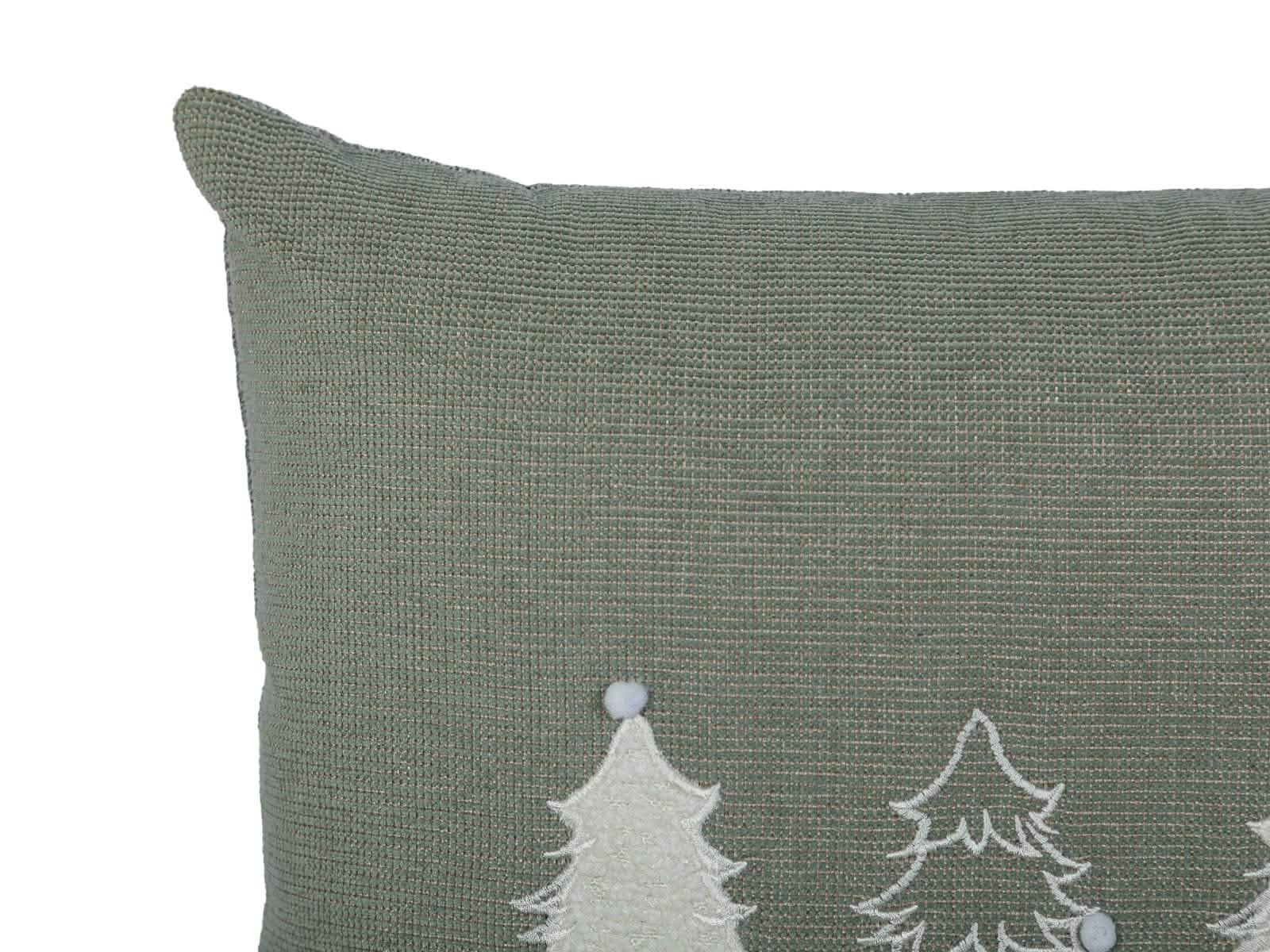 Cojin Verde con Arboles Navidad