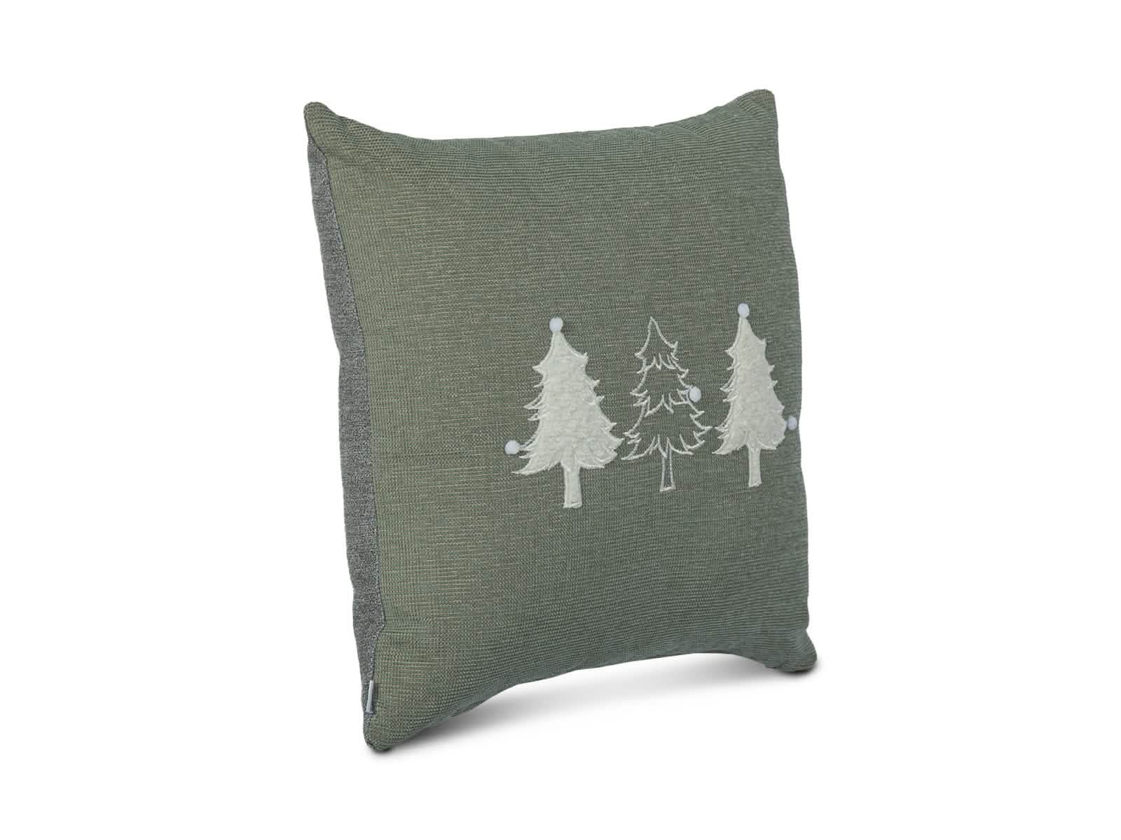 Cojin Verde con Arboles Navidad