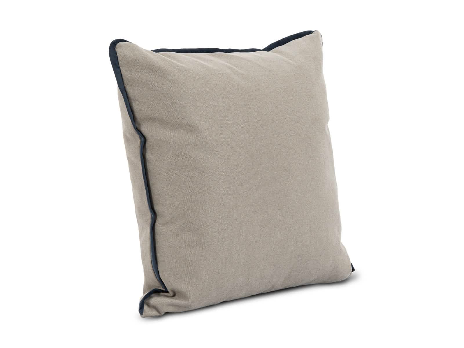 Cojin Poliester Indigo Gris Bordes Negros