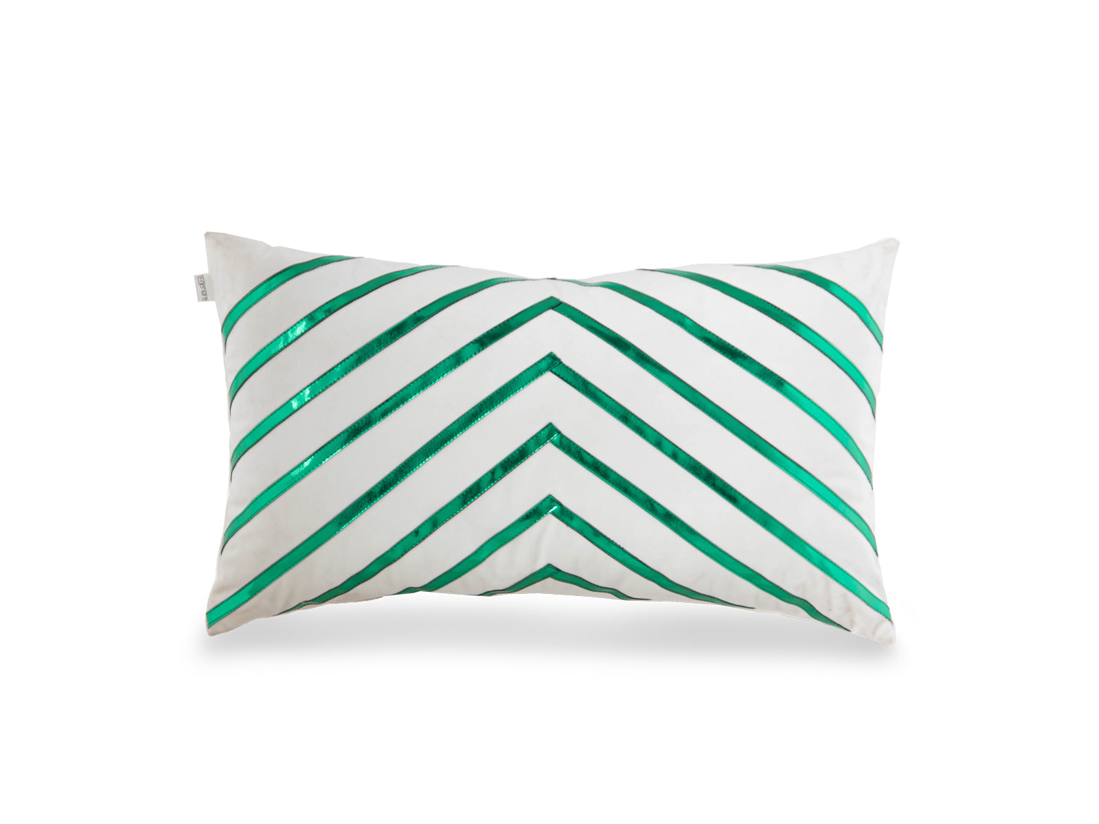 Cojin Navidad Poliester 30X50Cm Franjas Verde