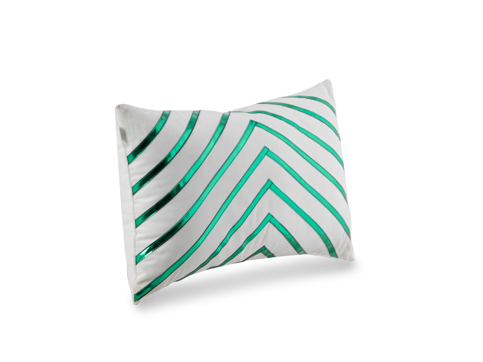 Cojin Navidad Poliester 30X50Cm Franjas Verde