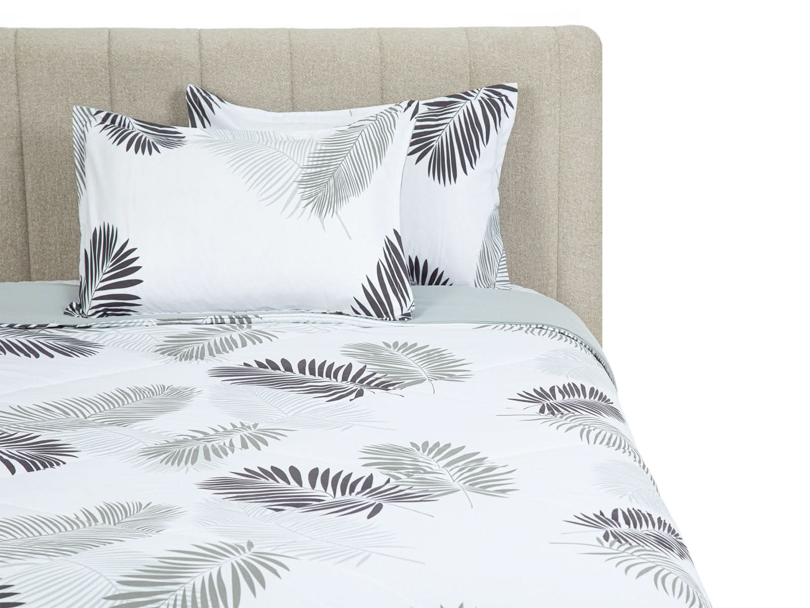 Edredon Abbey Microfibra Blanco Con Hojas