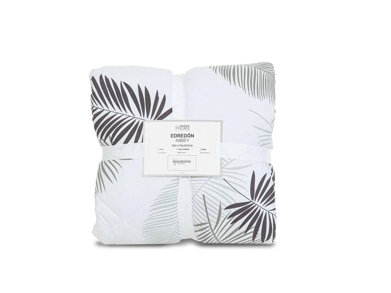 Edredon Abbey Microfibra Blanco Con Hojas