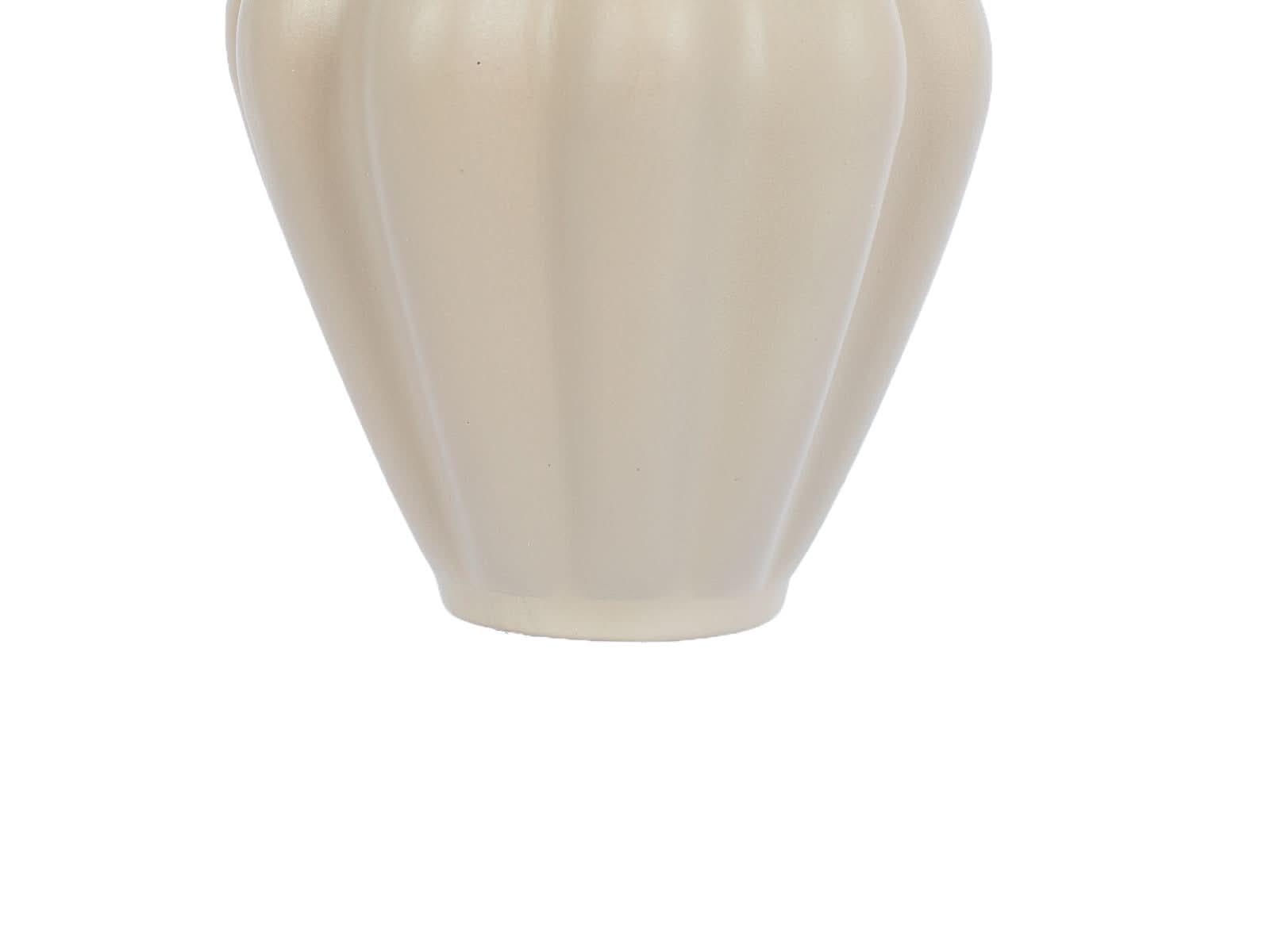 Florero Ondulado Ceramica Beige