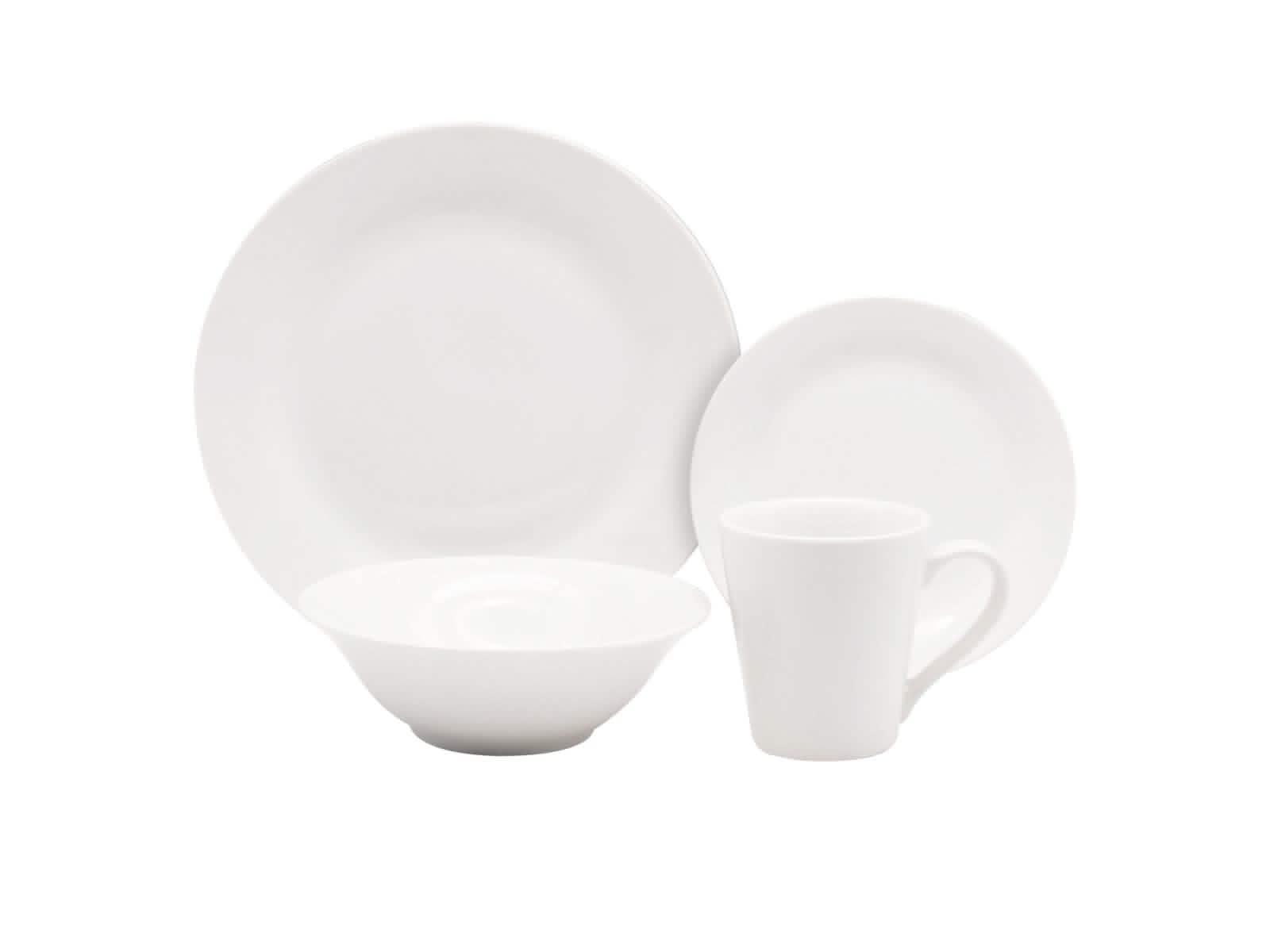 Set Vajilla Redonda Blanca 16pcs Warenhaus Menaje