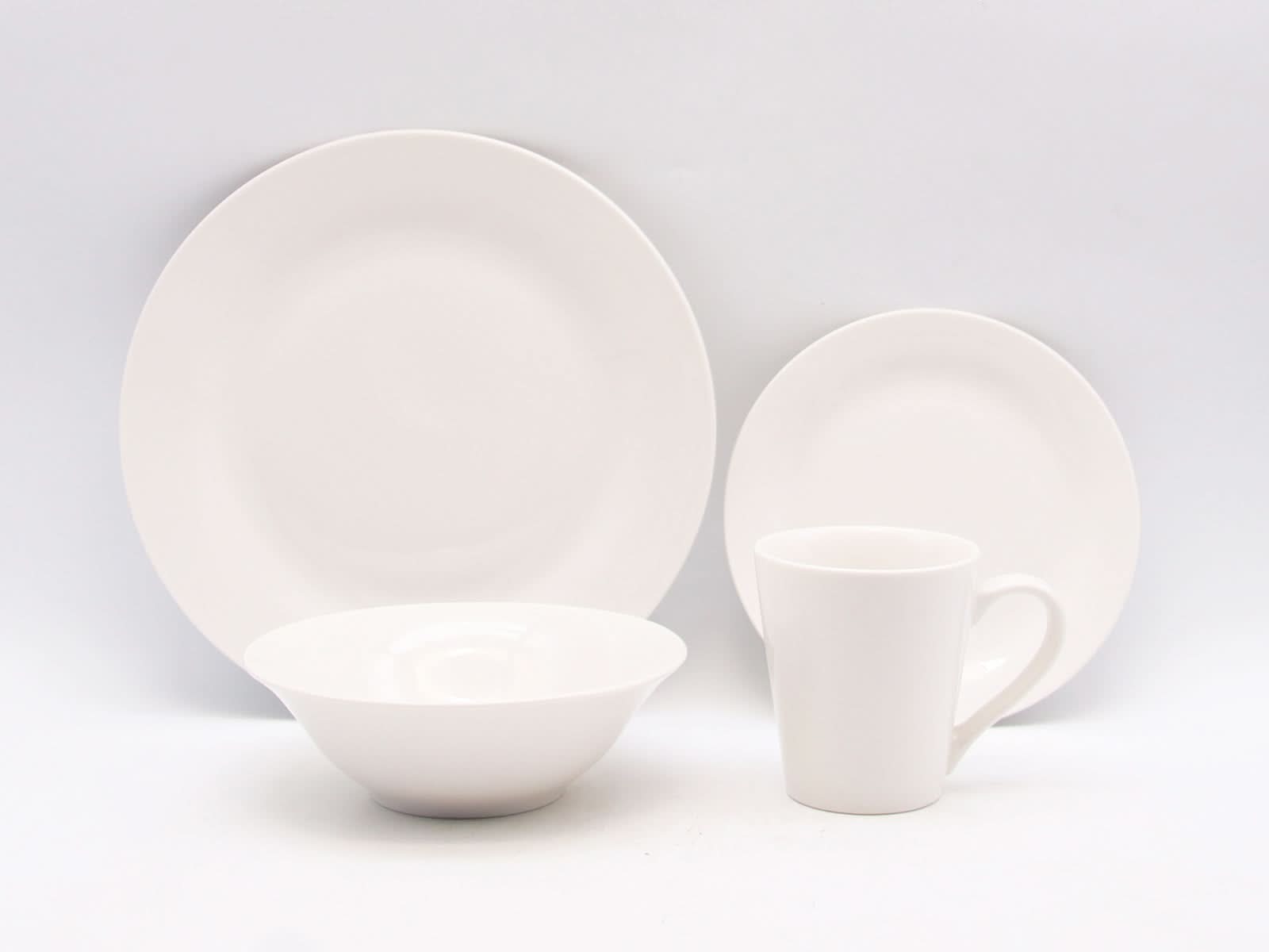 Set Vajilla Redonda Blanca 16pcs Warenhaus Menaje