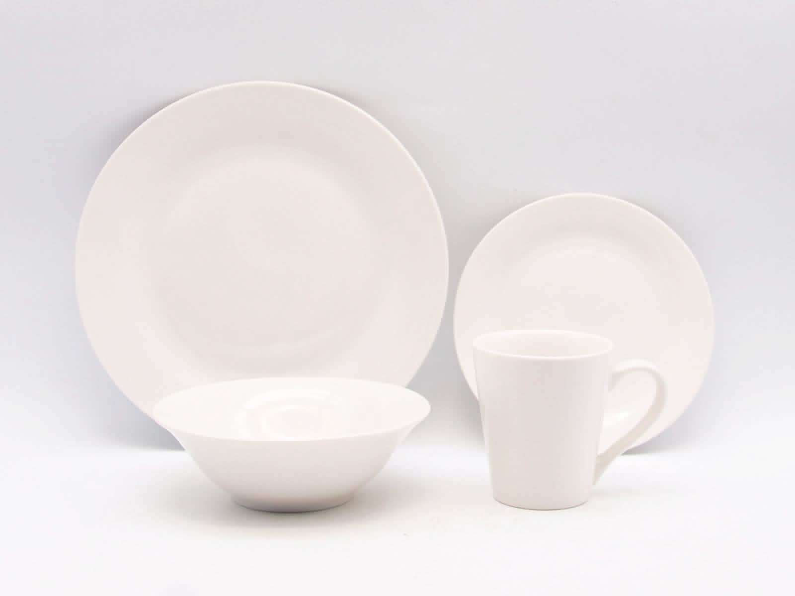 Set Vajilla Redonda Blanca 16pcs Warenhaus Menaje