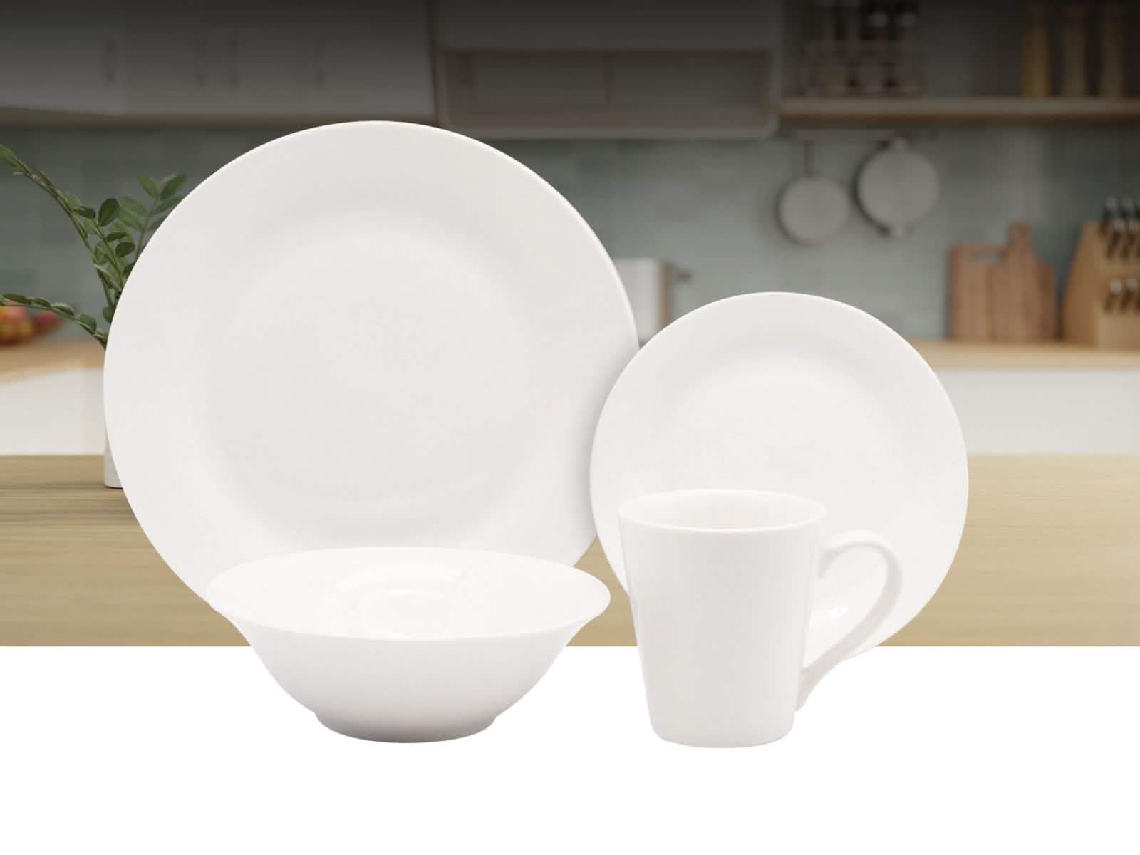 Set Vajilla Redonda Blanca 16pcs Warenhaus Menaje