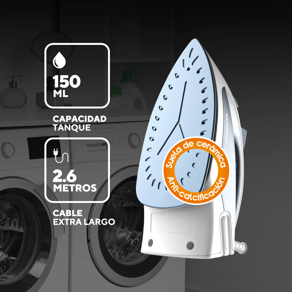 Plancha Cerámica C/Azul Niebla Warenhaus