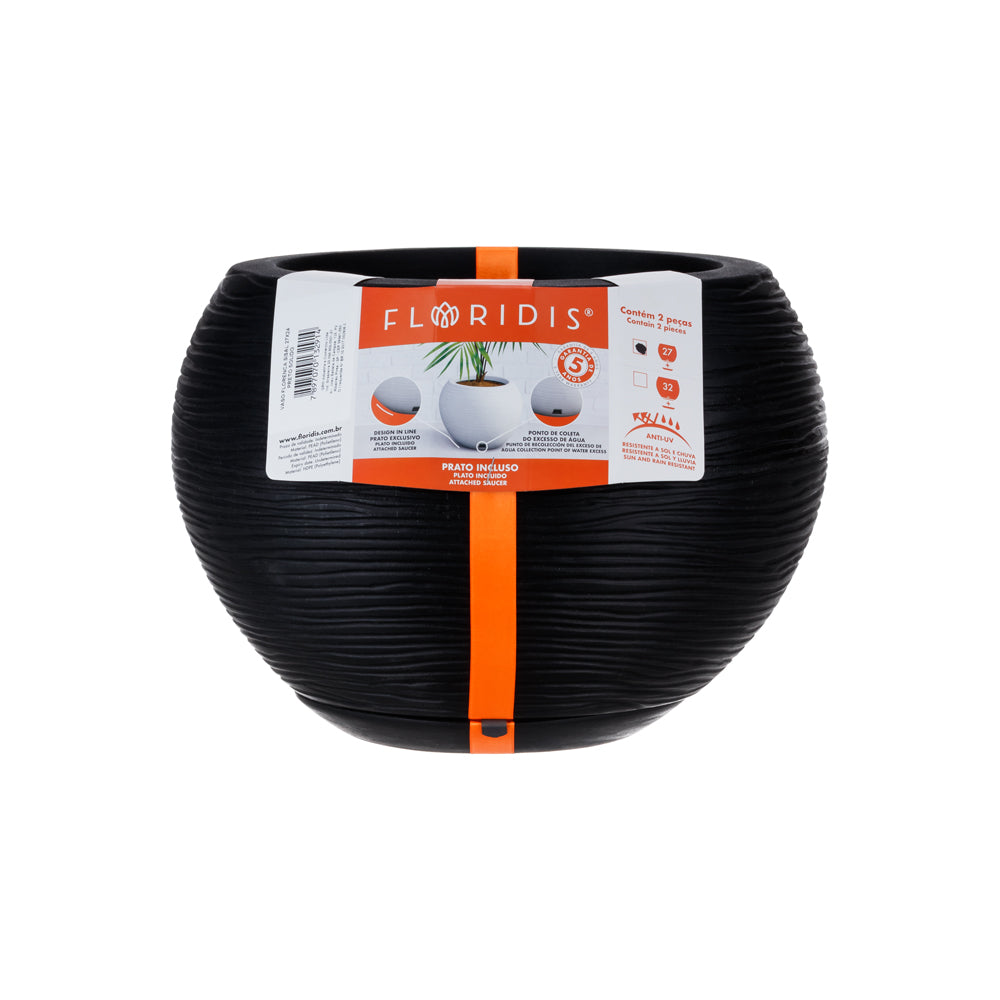 Maceta Florencia Sisal 17 x 19 cm C/Negro
