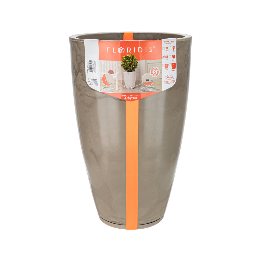 Maceta Amsterda Efecto Marmol 35 x 65 cm C/Beige