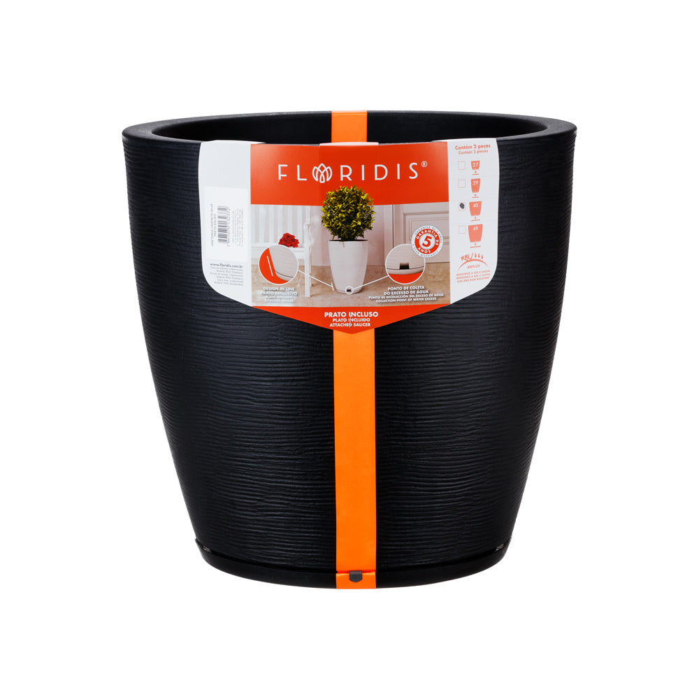 Maceta Amsterda Graffiato 40 x 45 cm C/Negro