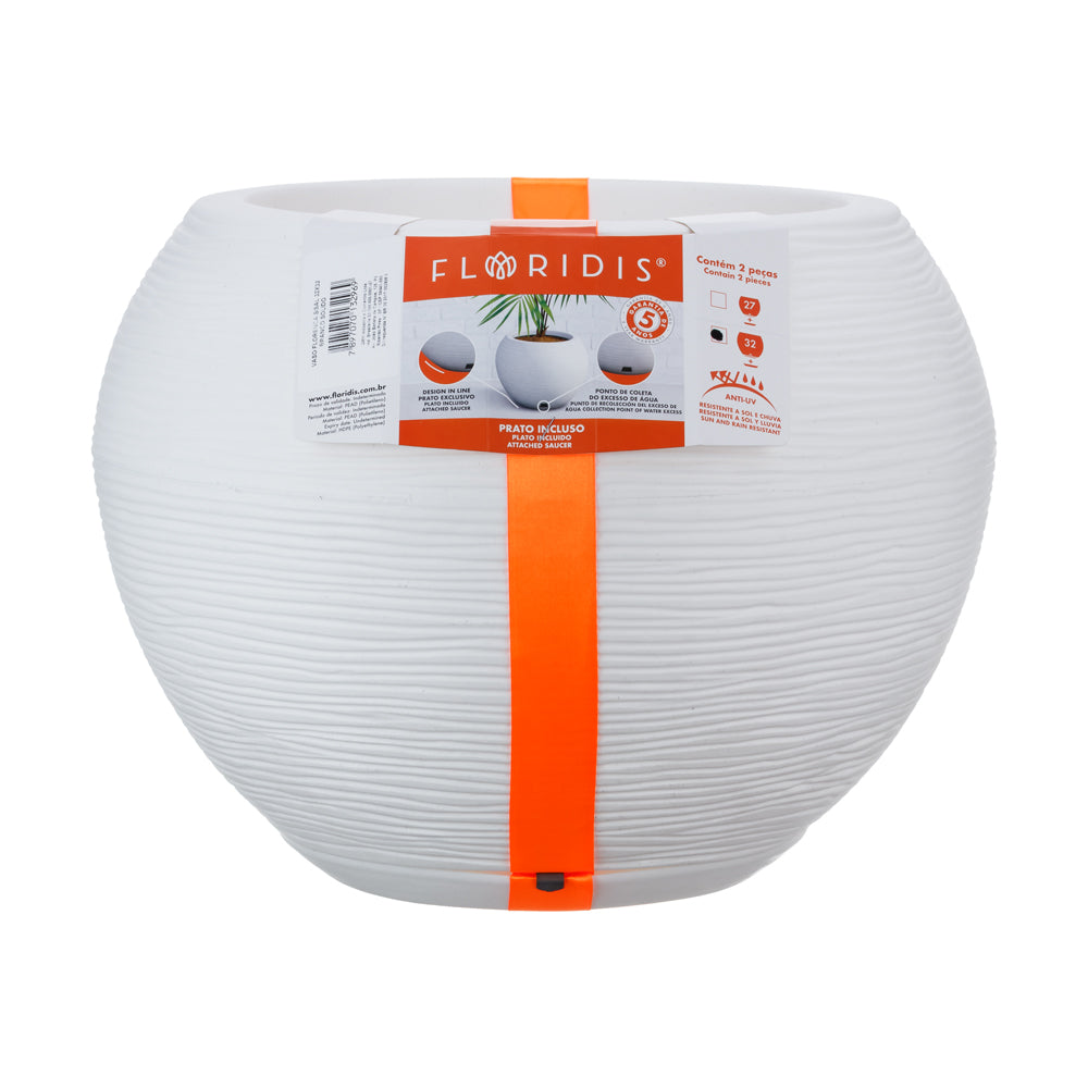 Maceta Florencia Sisal 32 x 32 cm C/Blanco