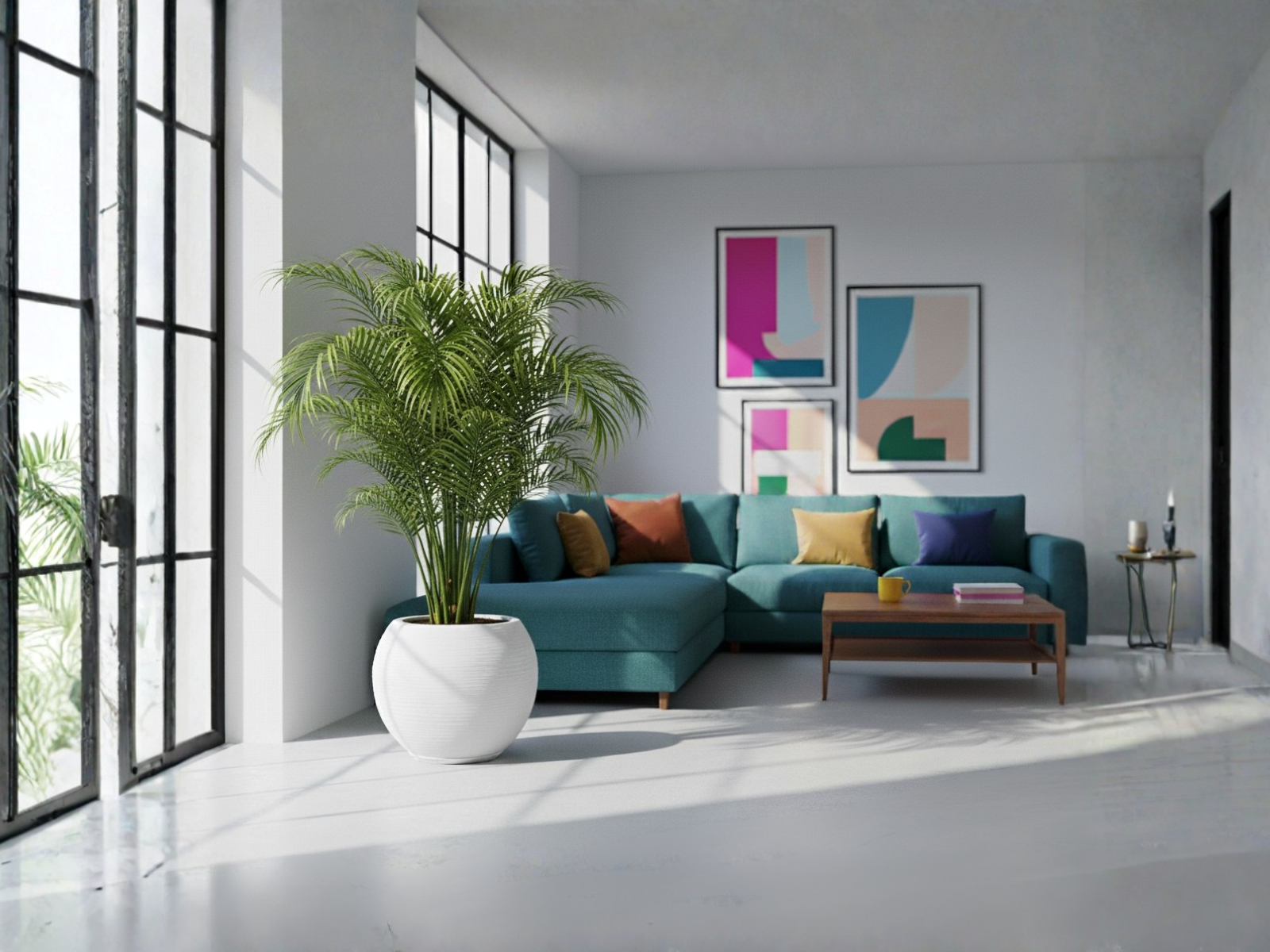 Maceta Florencia Sisal 32 x 32 cm C/Blanco Floridis