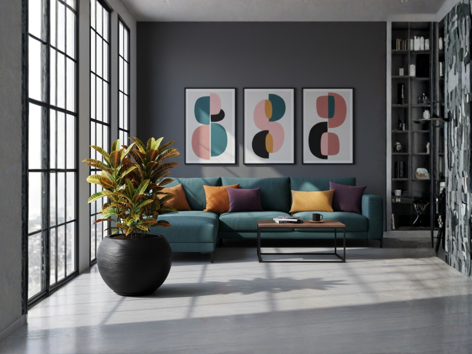 Maceta Florencia Sisal 32 x 32 cm C/Negro Floridis