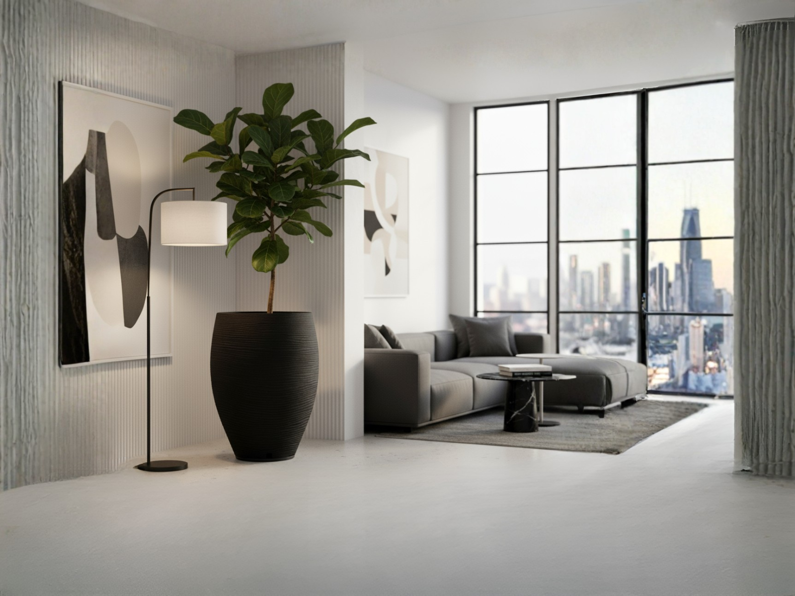 Maceta Florencia Sisal 35 x 60 cm C/Negro Floridis