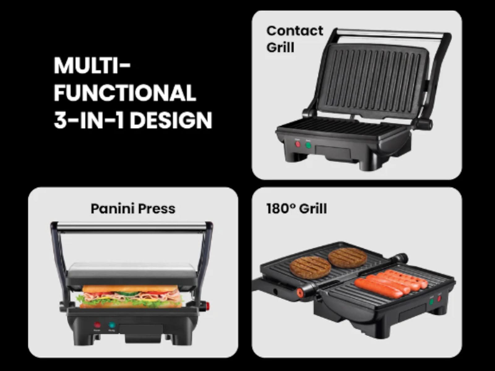 Sandwichera Chefman Panini 3 En 1 Alti