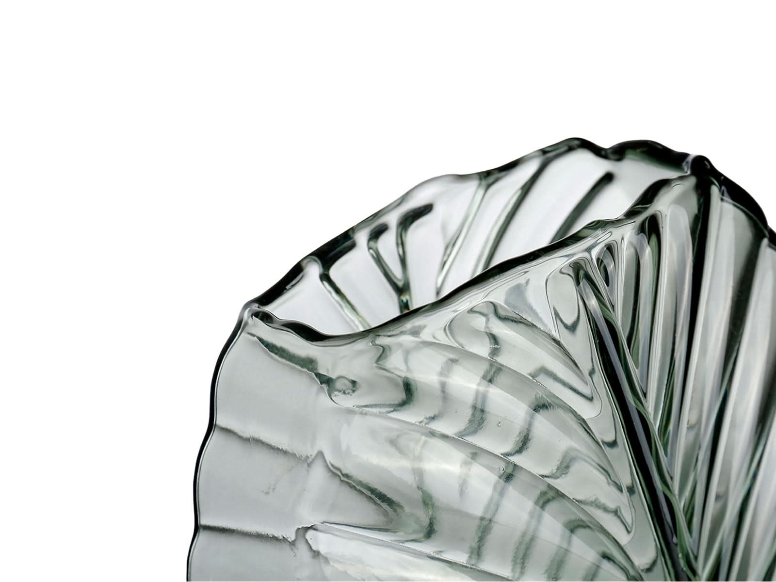 Florero Hoja Vidrio Gris