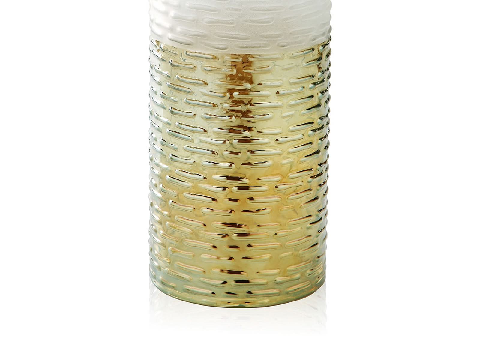 Florero Vidrio Dorado y Blanco