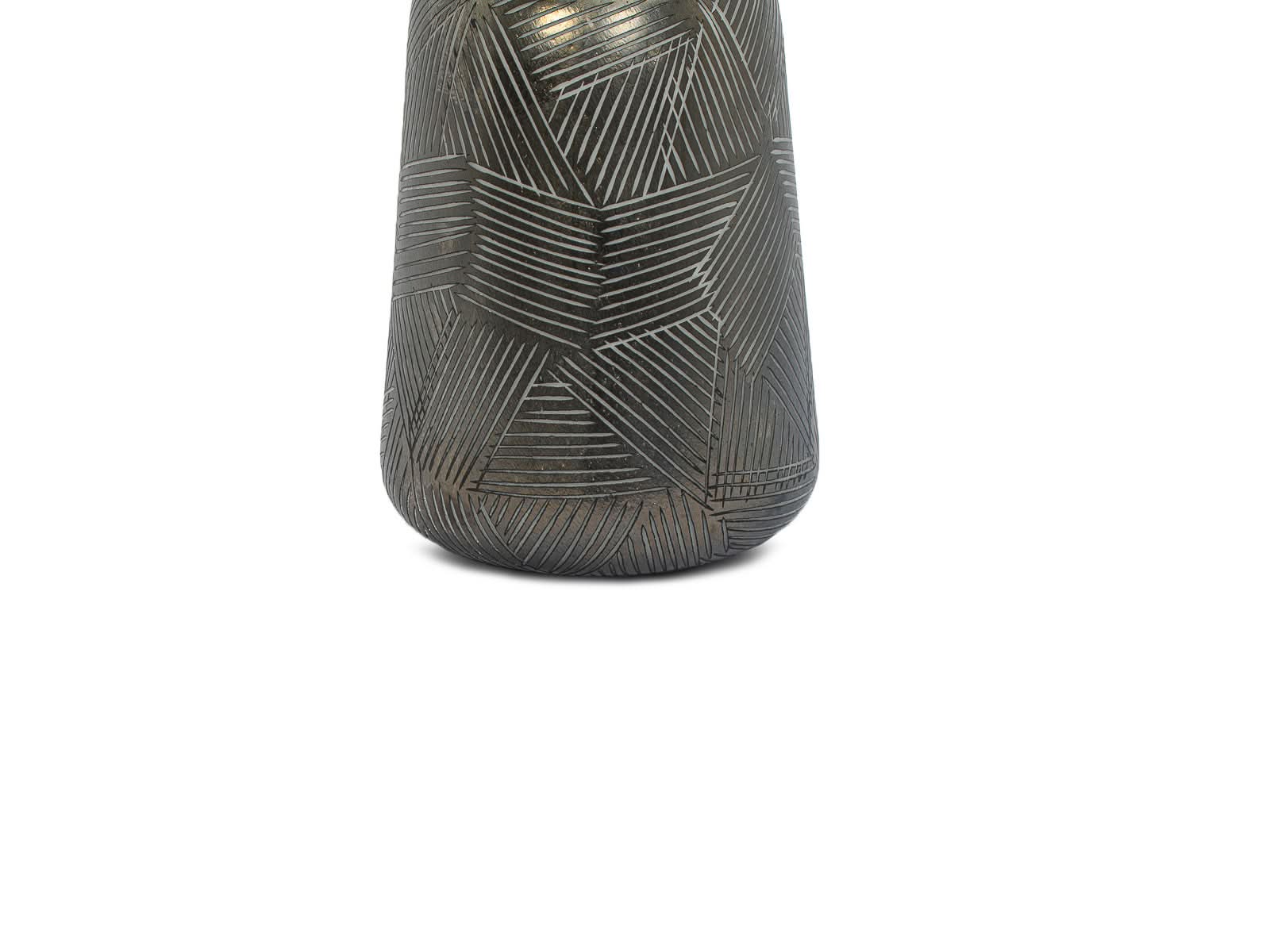 Florero Vidrio Negro Lineas