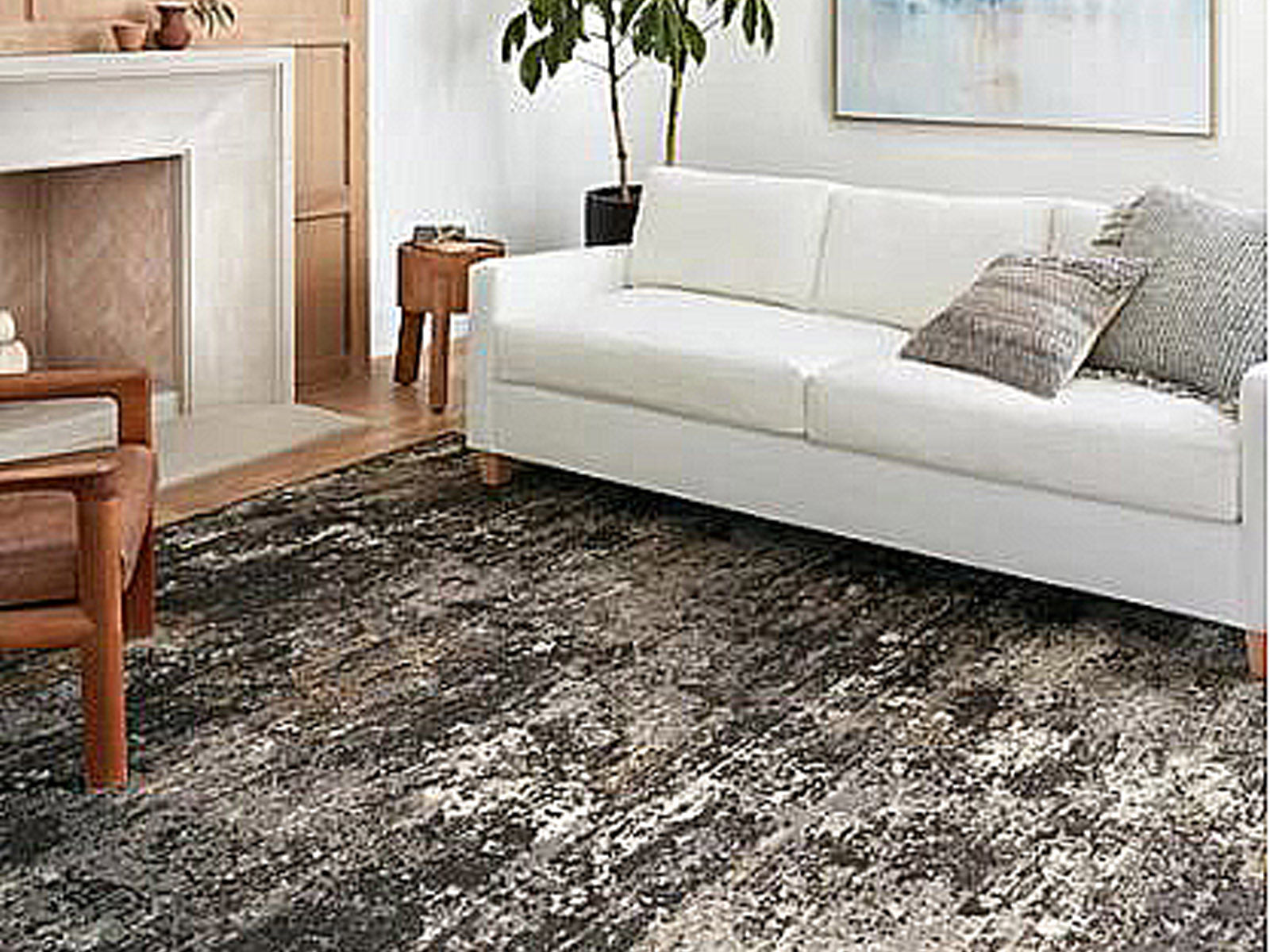 Alfombra Large Negro Y Gris
