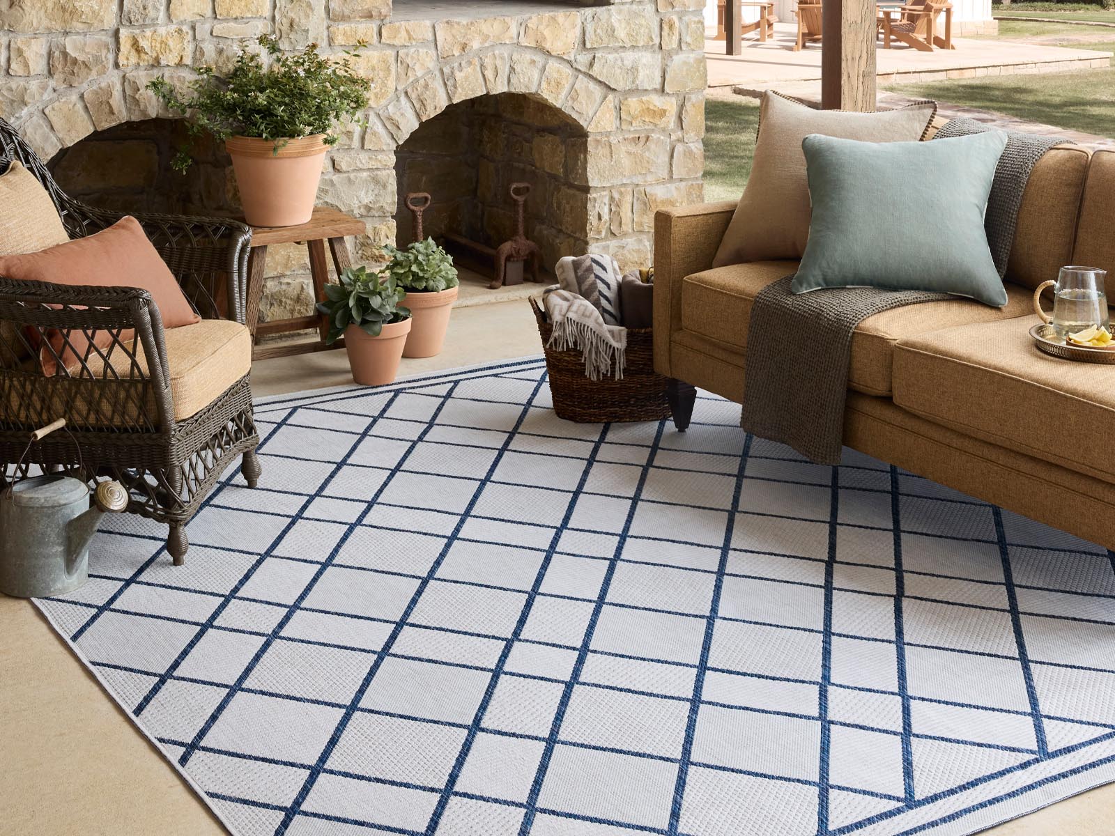 Alfombra Reversible C/Beige y Azul