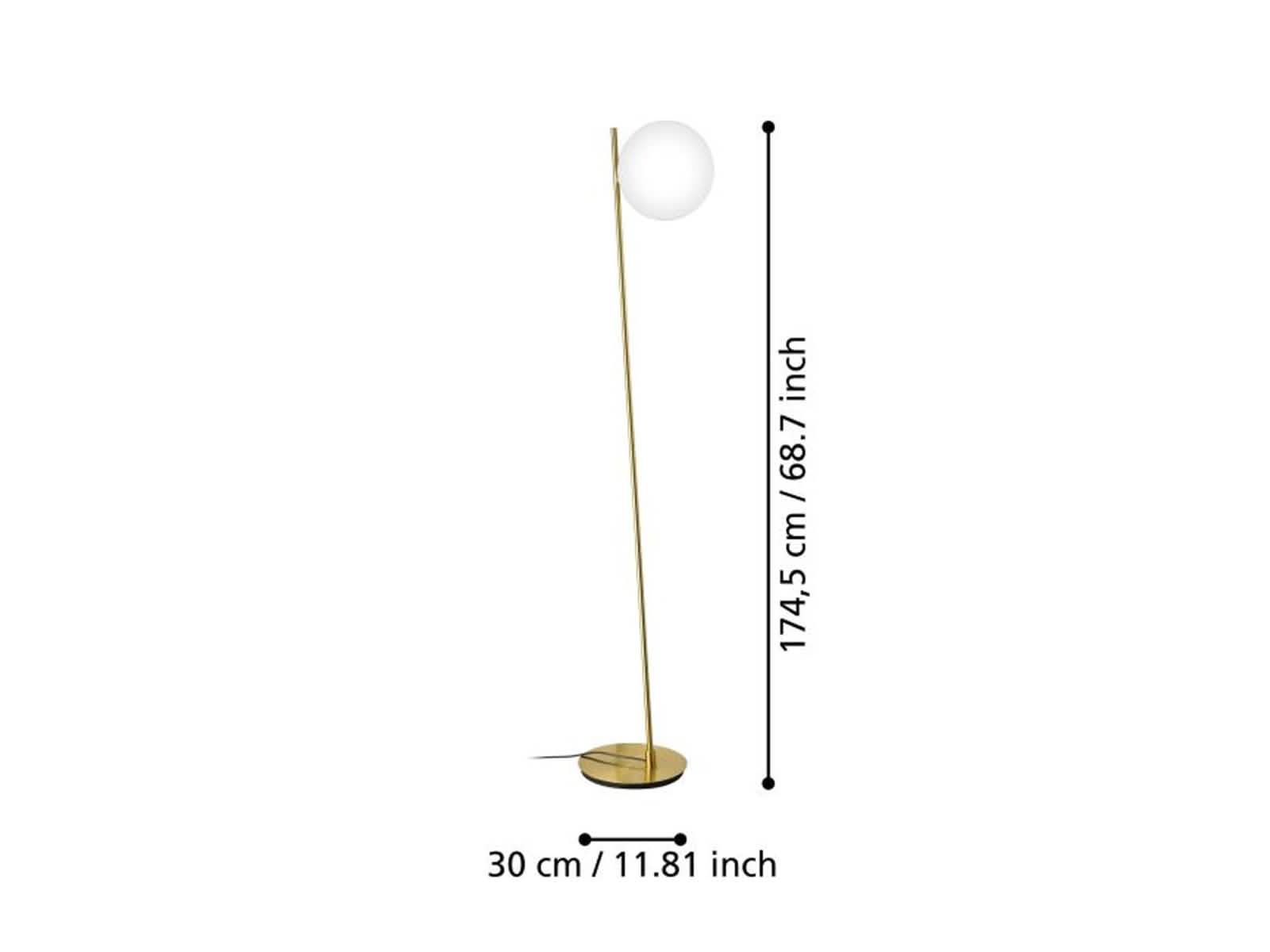 Lampara de Pie Rondo Dorada