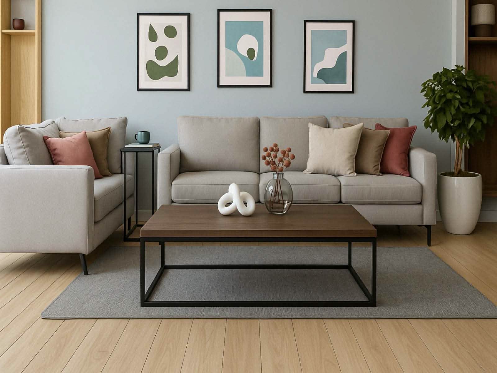 Mesa Centro French Metal Cenizo